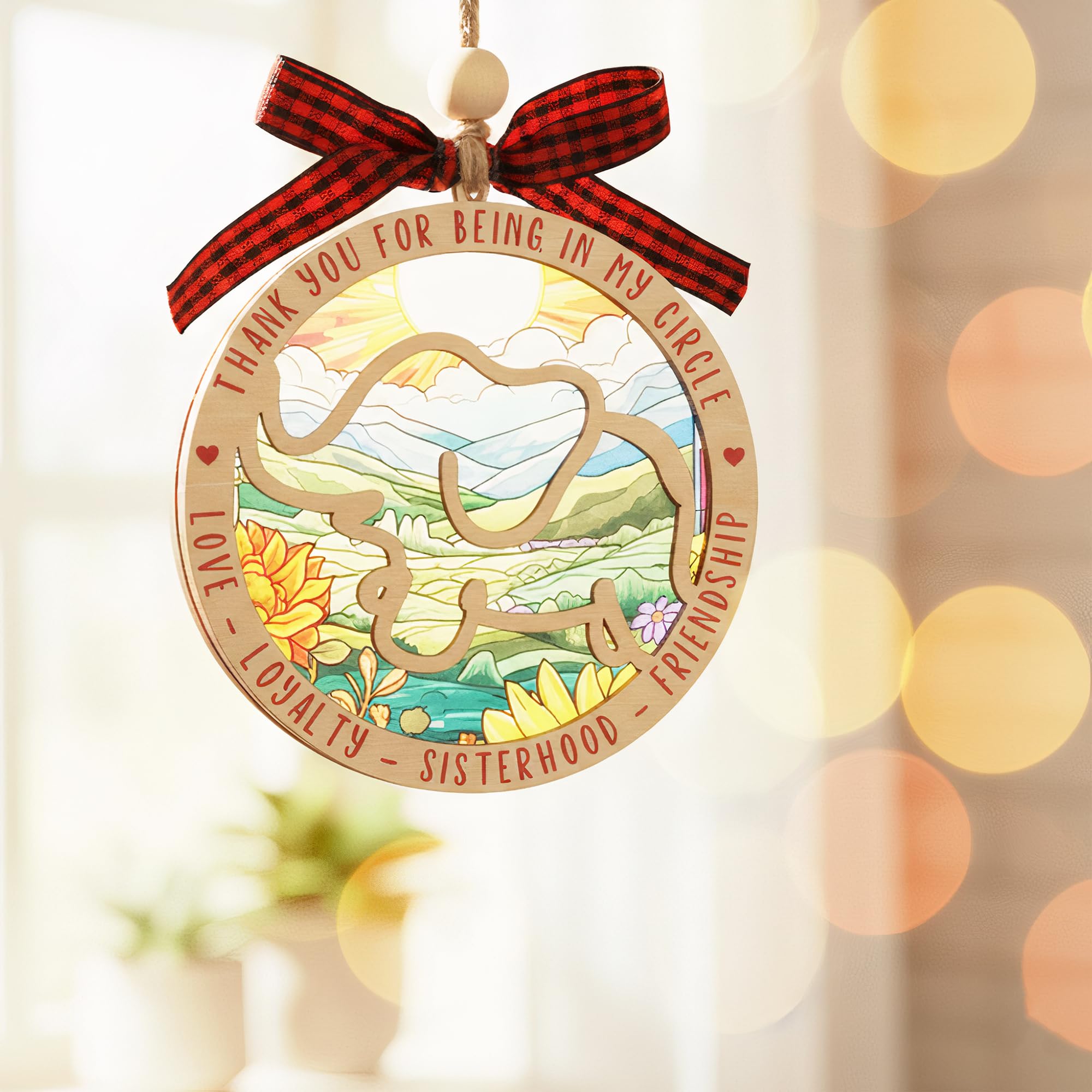 Symbol of sisterhood and friendship elephant ornament