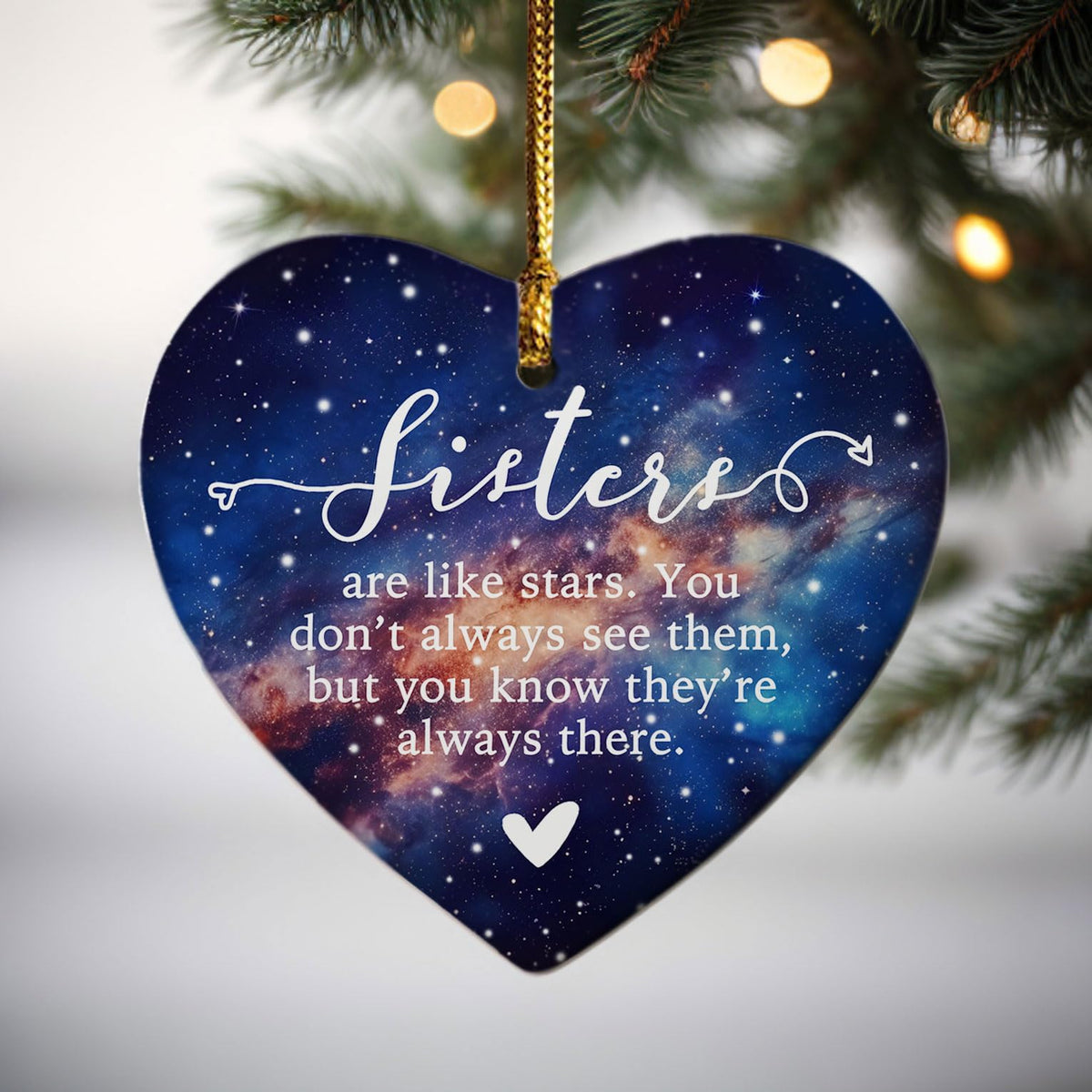 Sisters are Like Stars Keepsake Gift ceramic ornament 3 inch
