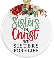 Sisters in Christ ornament 2025 white ceramic