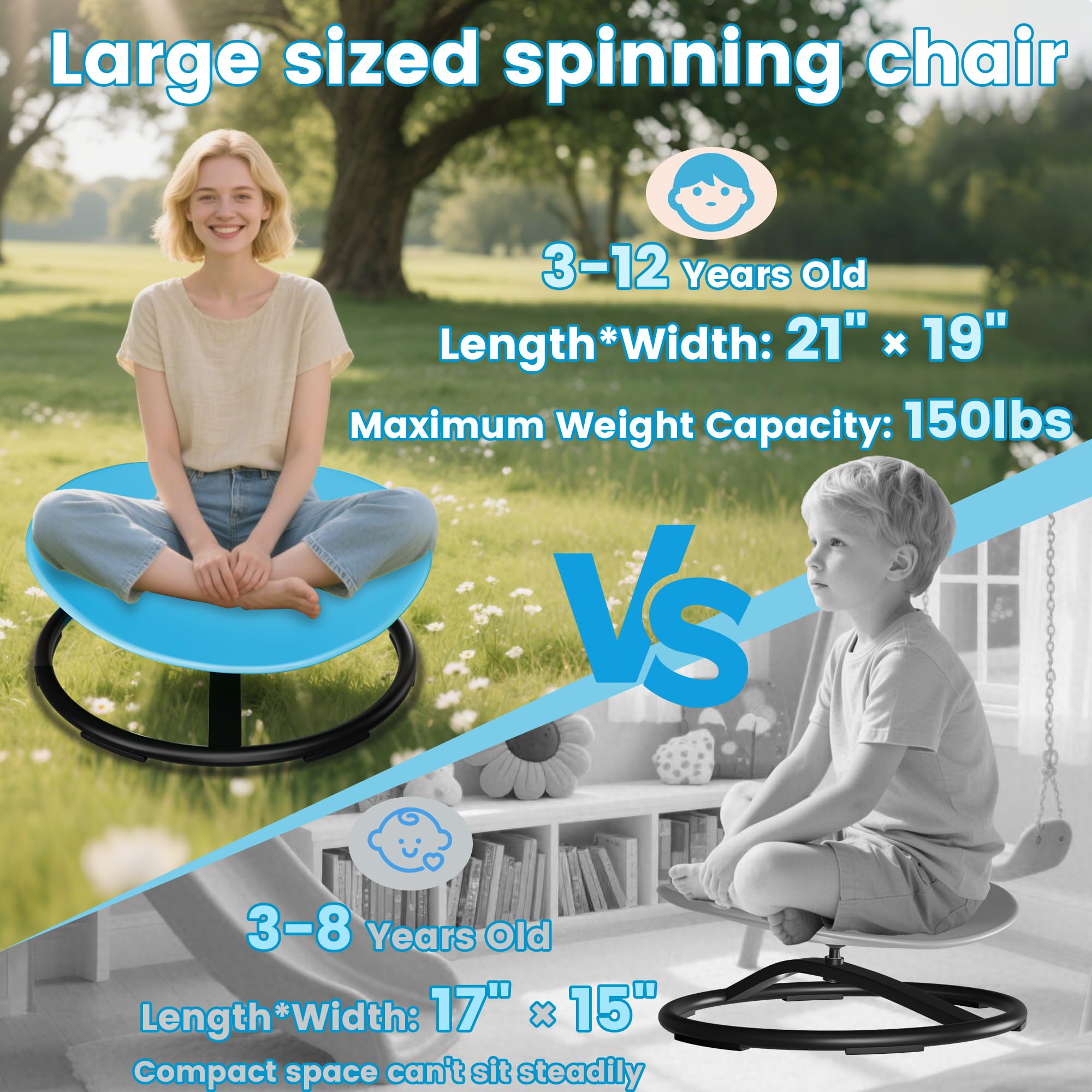 Sit and spin training chair for kids with autism and ADHD