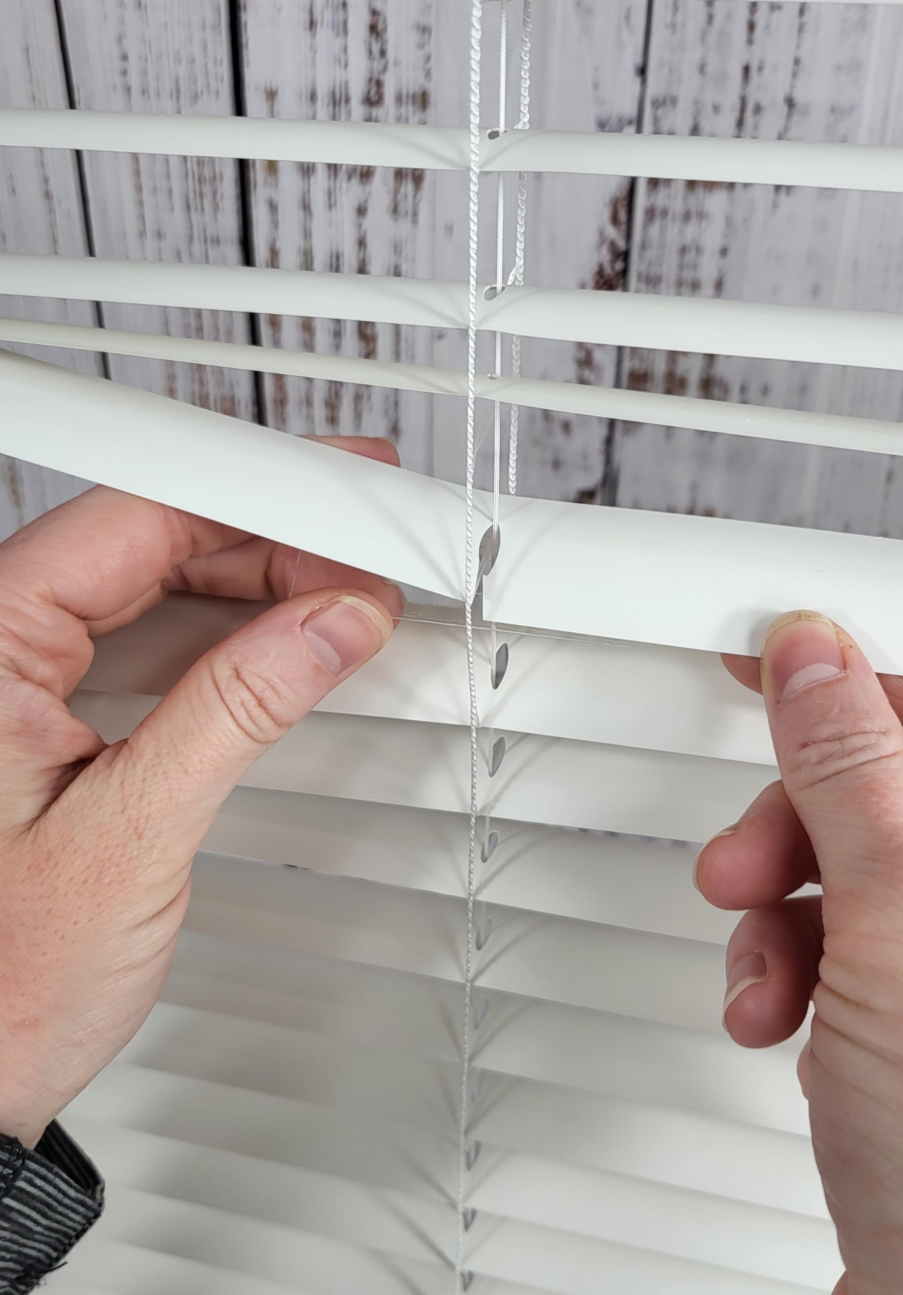 Six clear repair slats per order with three string holes