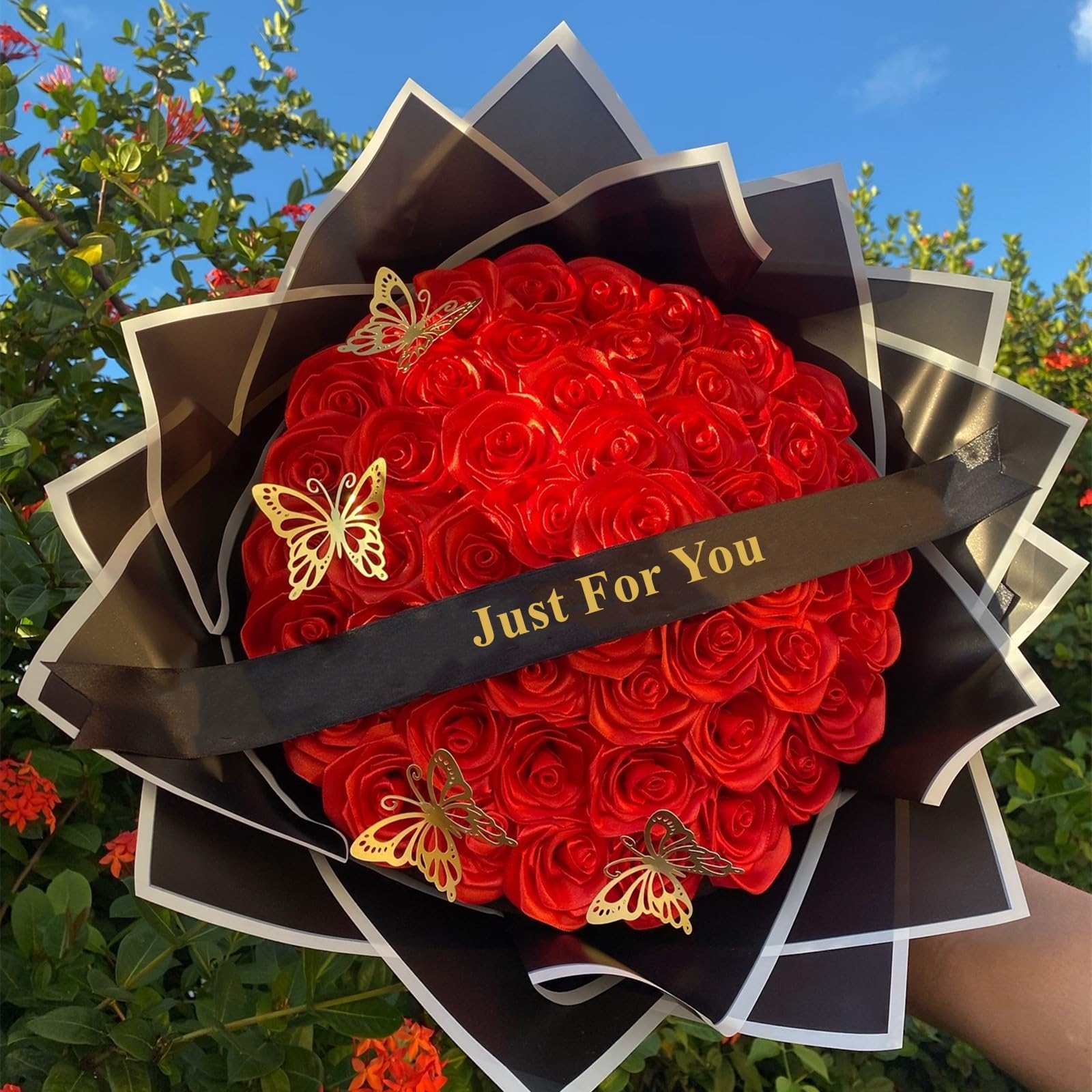 Glitter rose bouquet six color options image