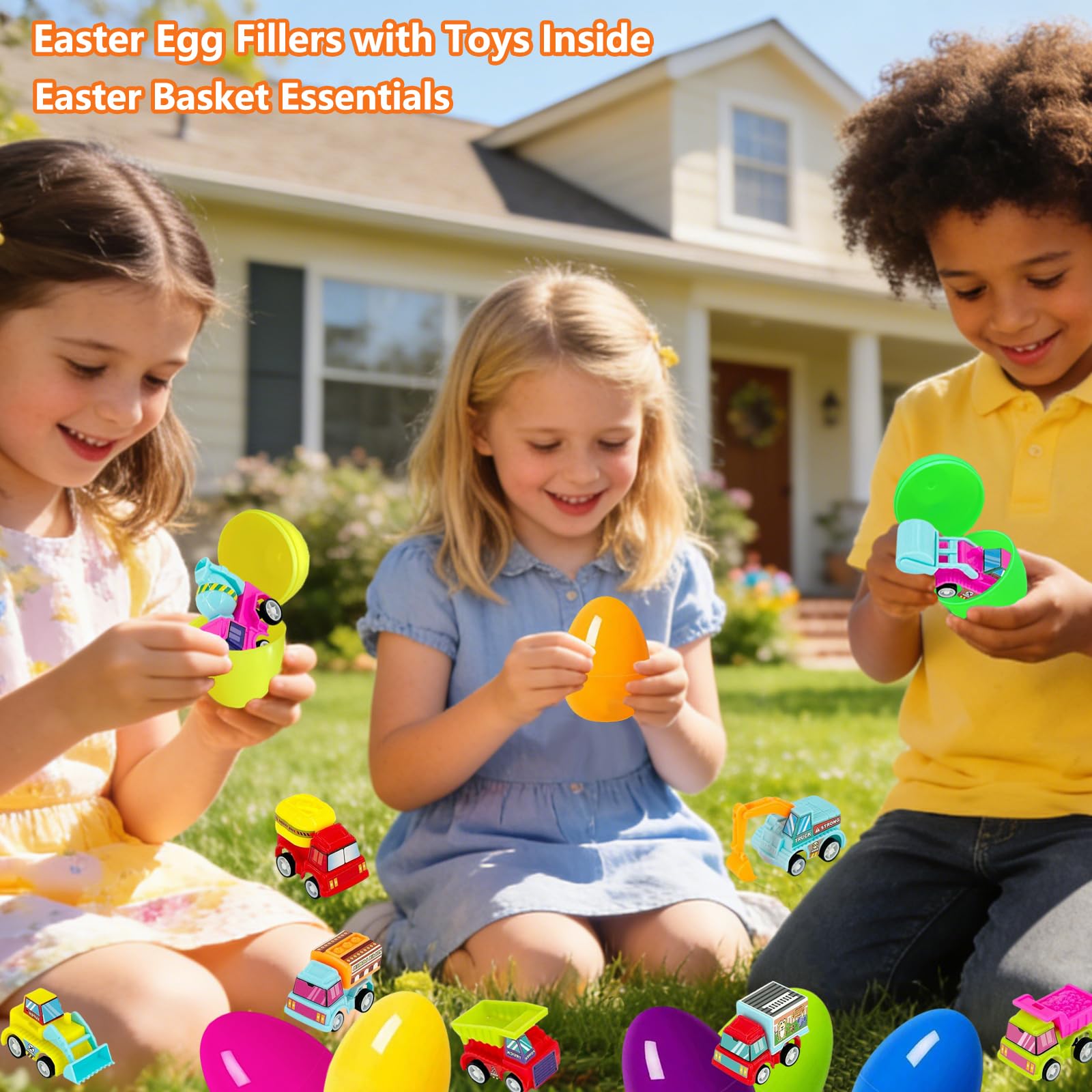 Durable plastic Easter eggs ready for reuse next year