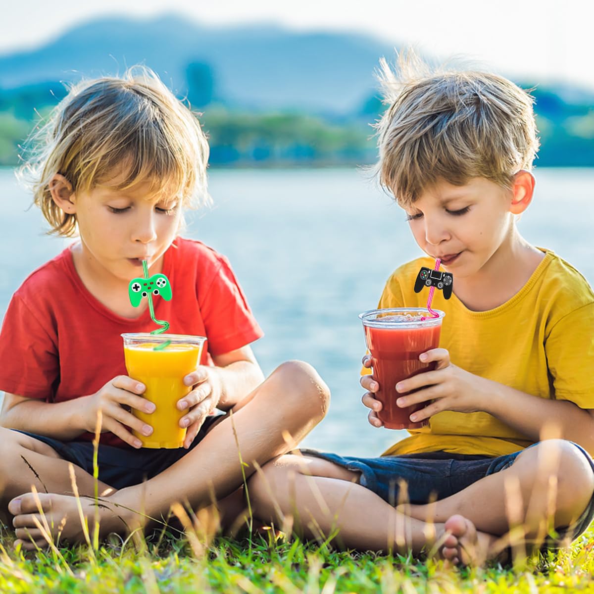 Straws measure 10.23 inches long and 0.25 inches wide for party use