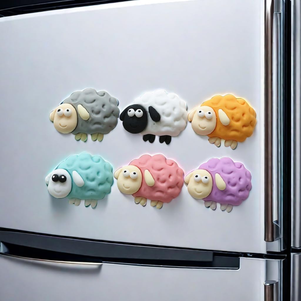 Office and home fridge magnets sheep collection