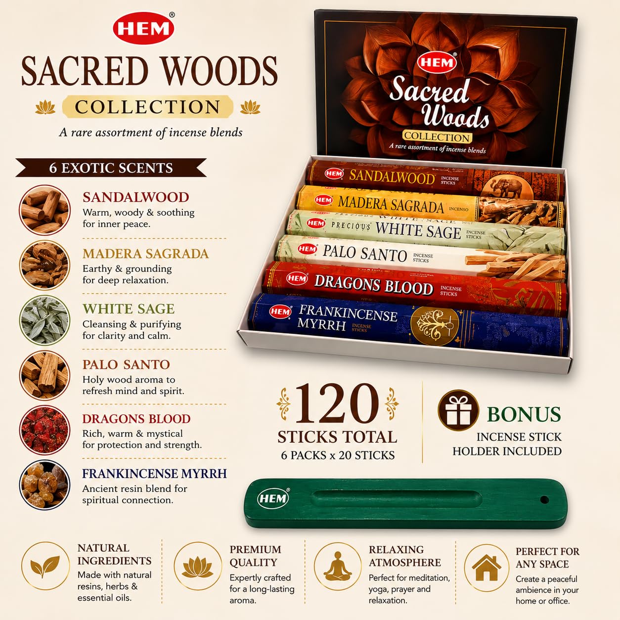 Palo Santo incense sticks boxed 20 per fragrance