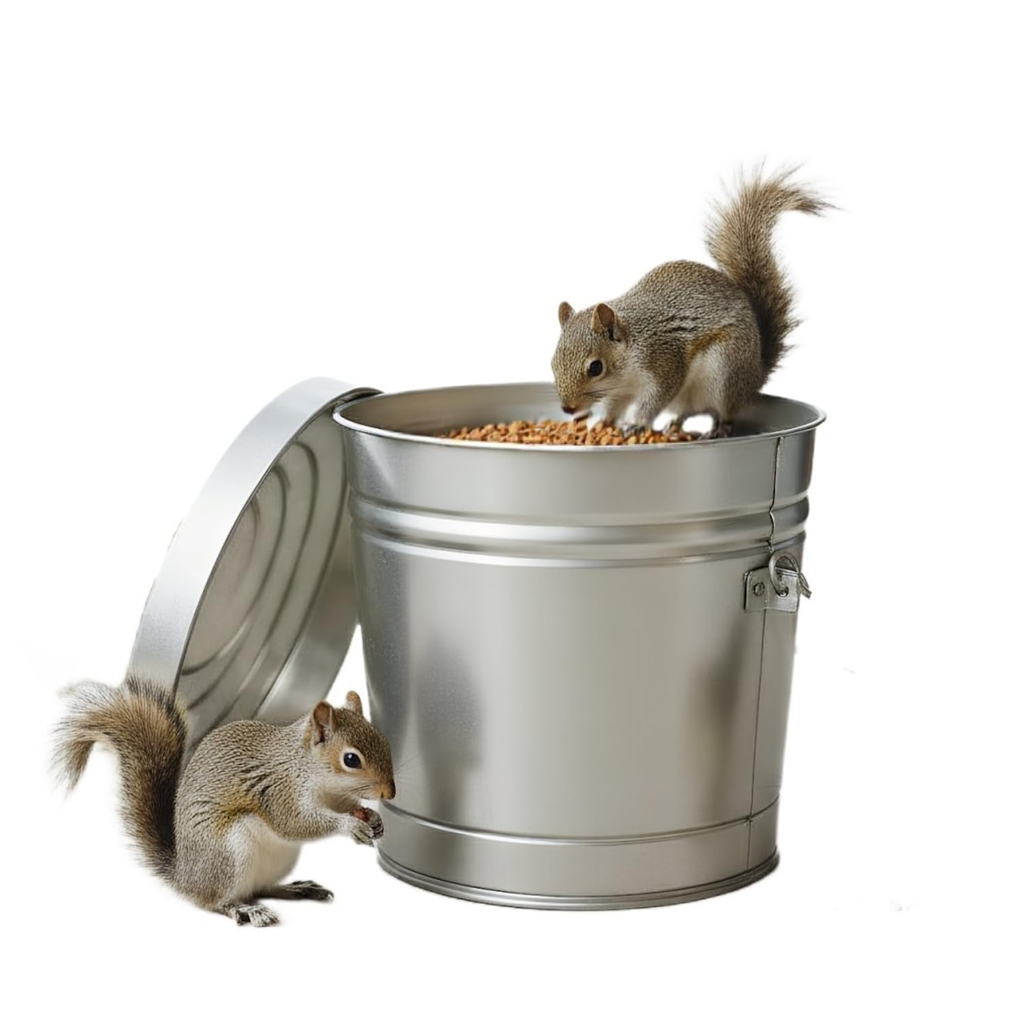 6-gallon galvanized steel storage can with lid