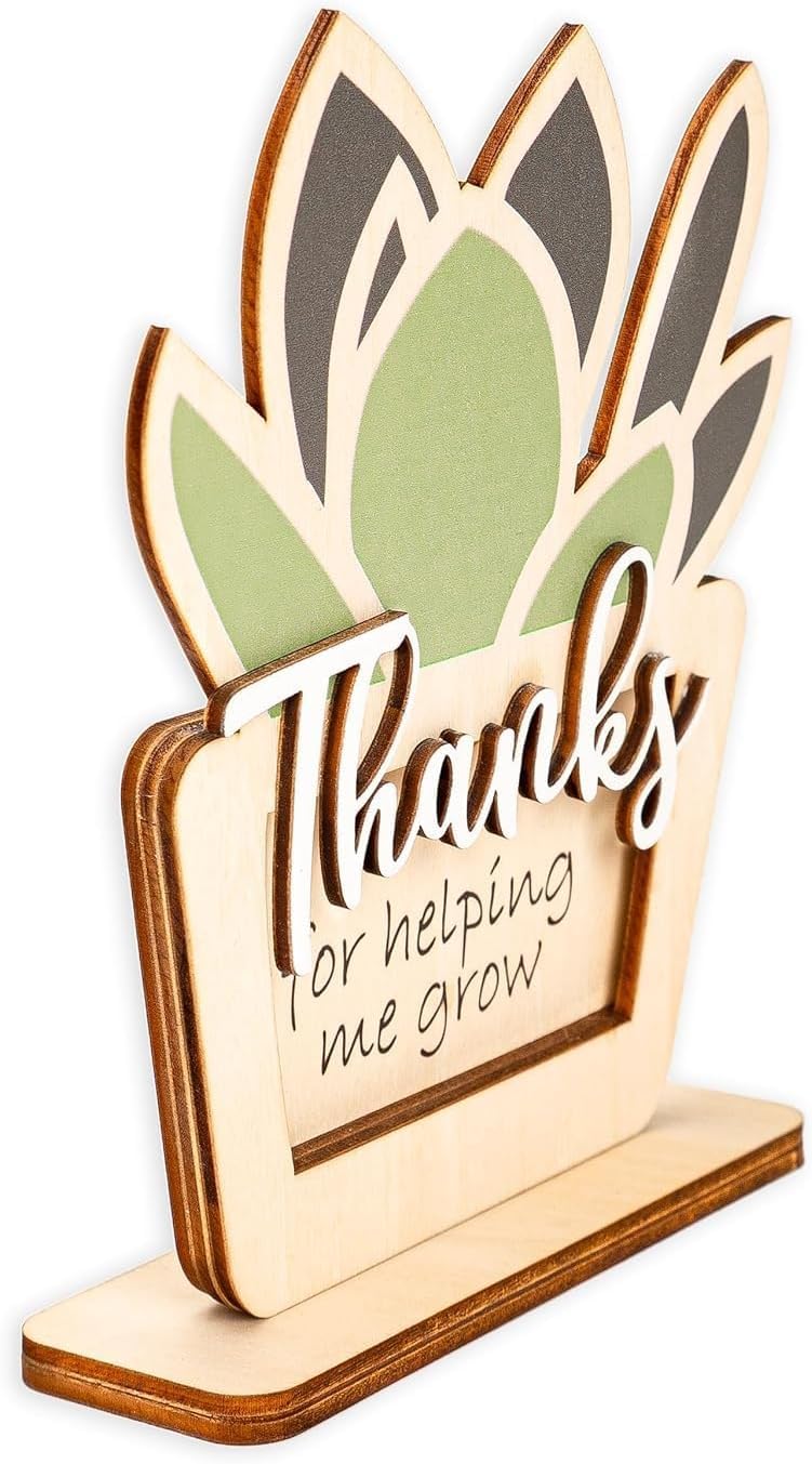 Teacher appreciation card holder suitable for desks and shelves