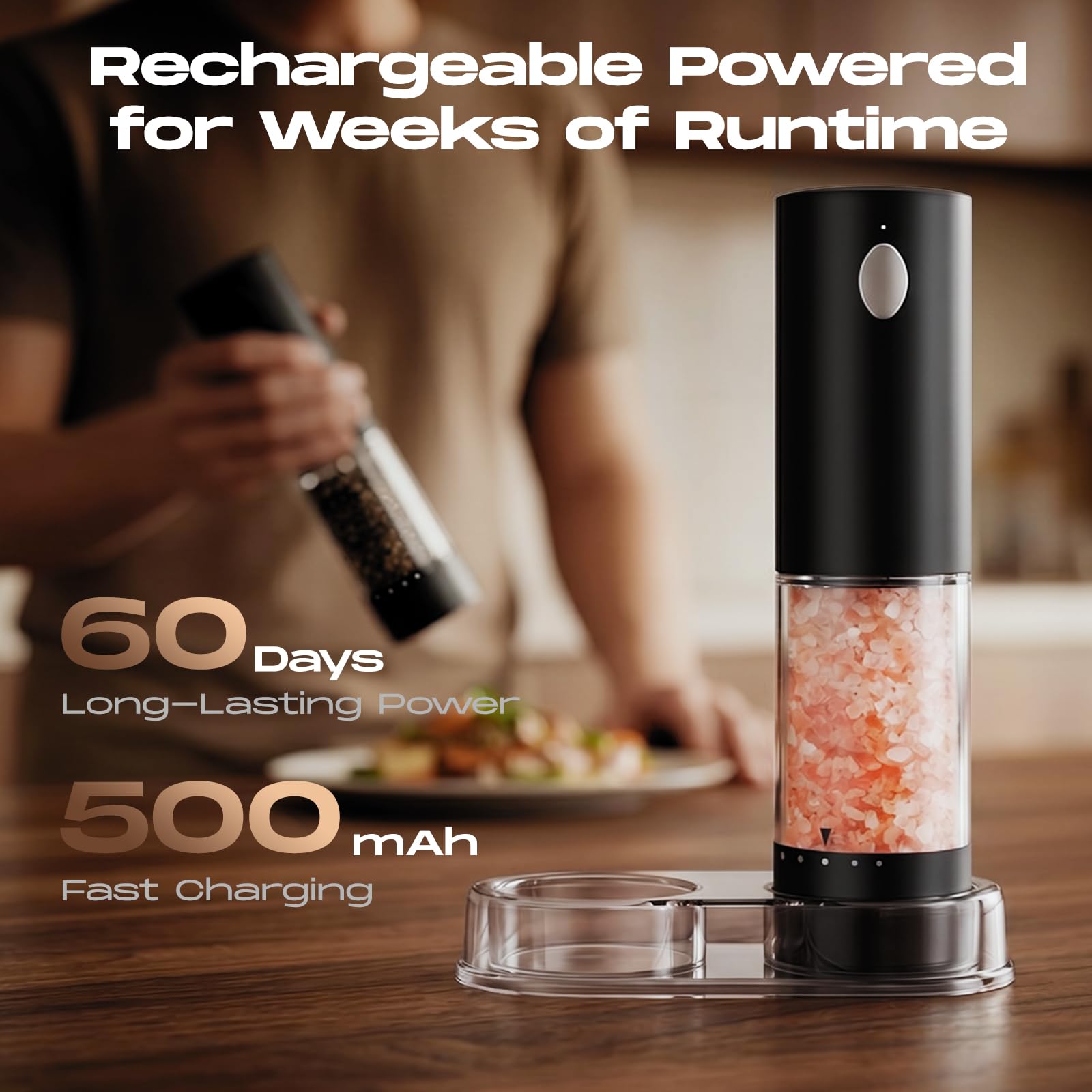 Large 110ml capacity grinder with wide-mouth refill