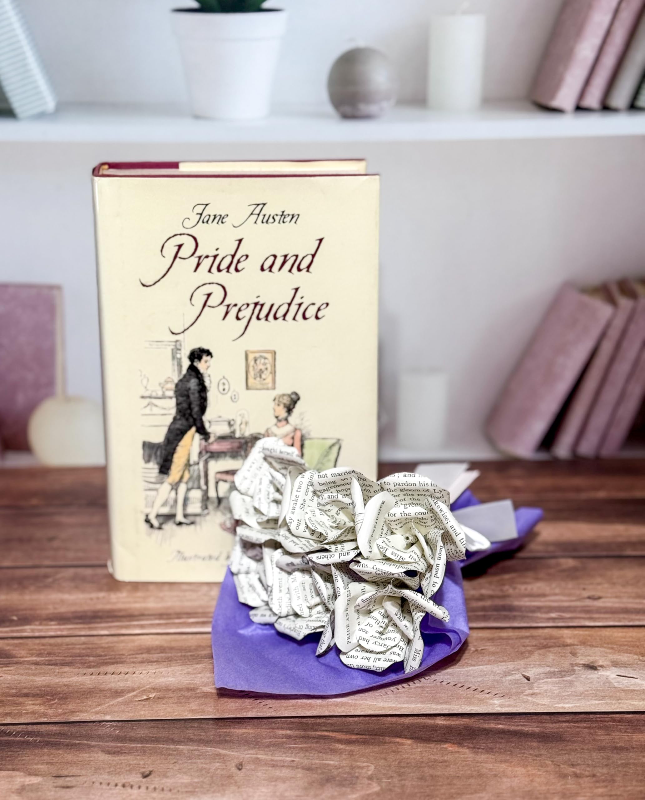 Six mini roses from book pages by Literary Blooms