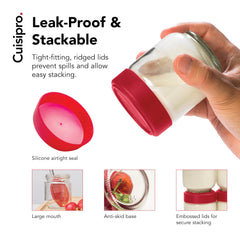 Wide mouth glass jars with airtight lids