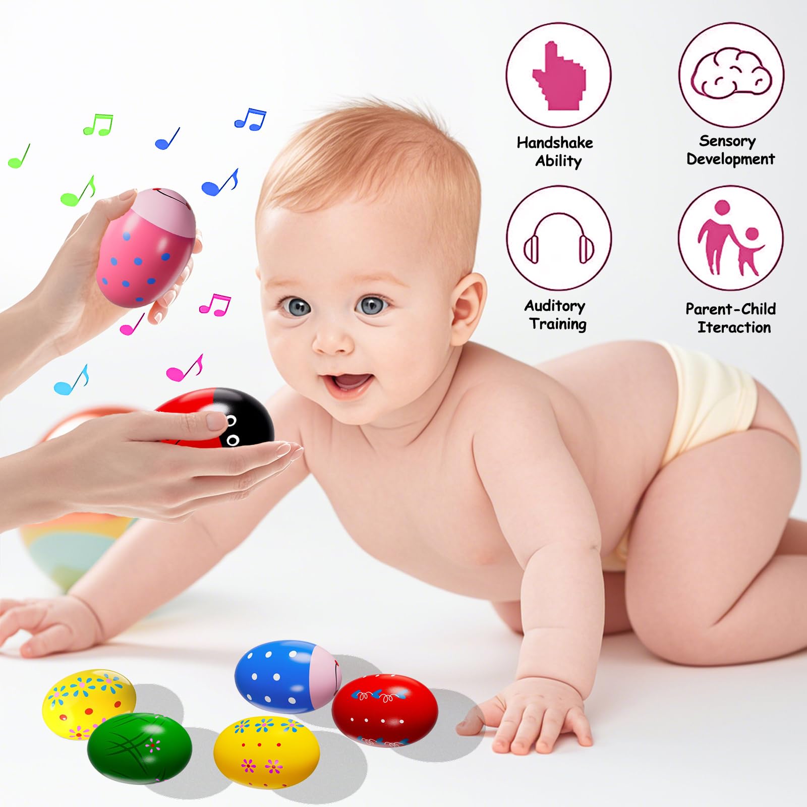 Montessori educational egg shaker toy for kids