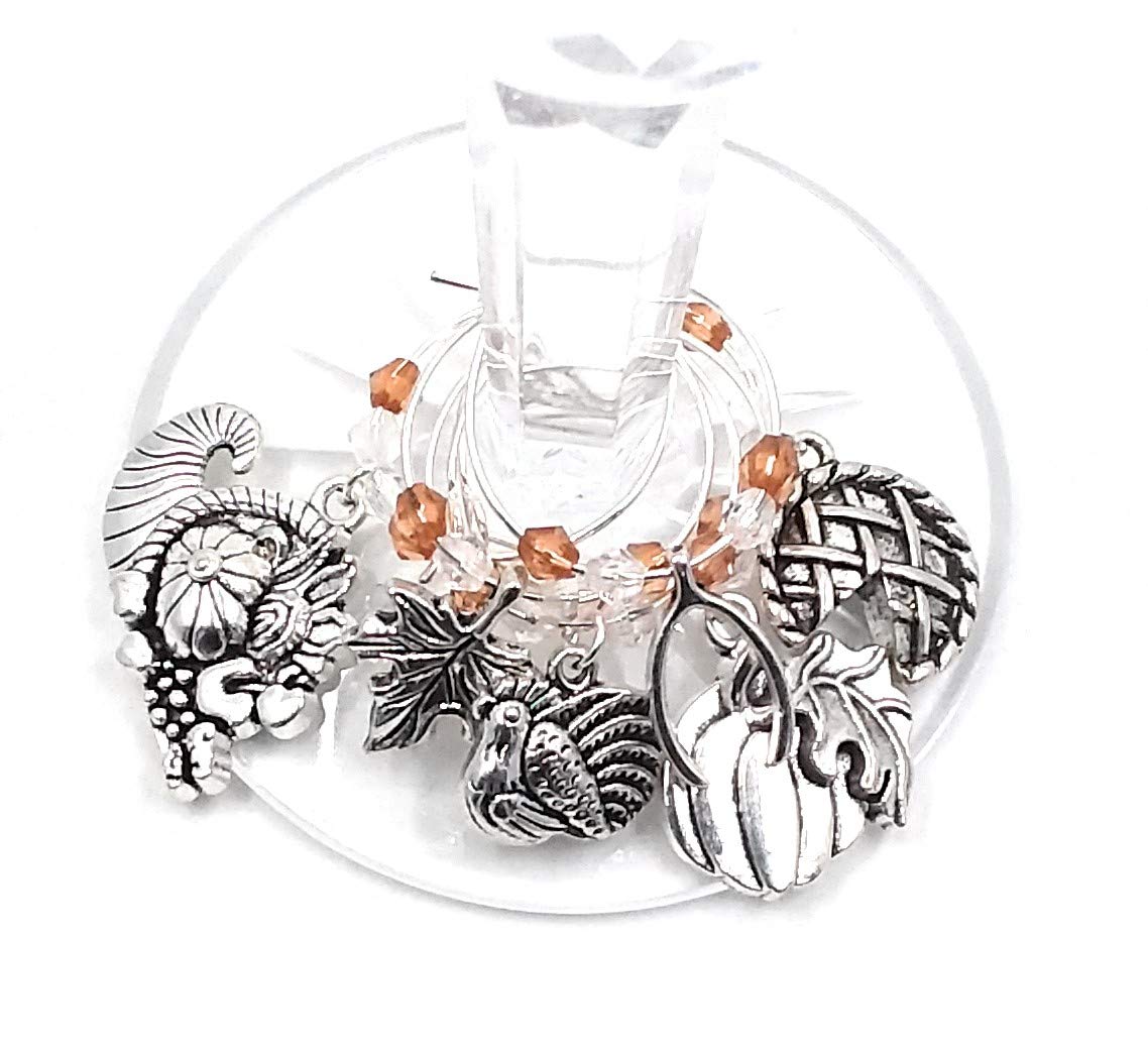 Six piece Pixie wine charms silver tone set