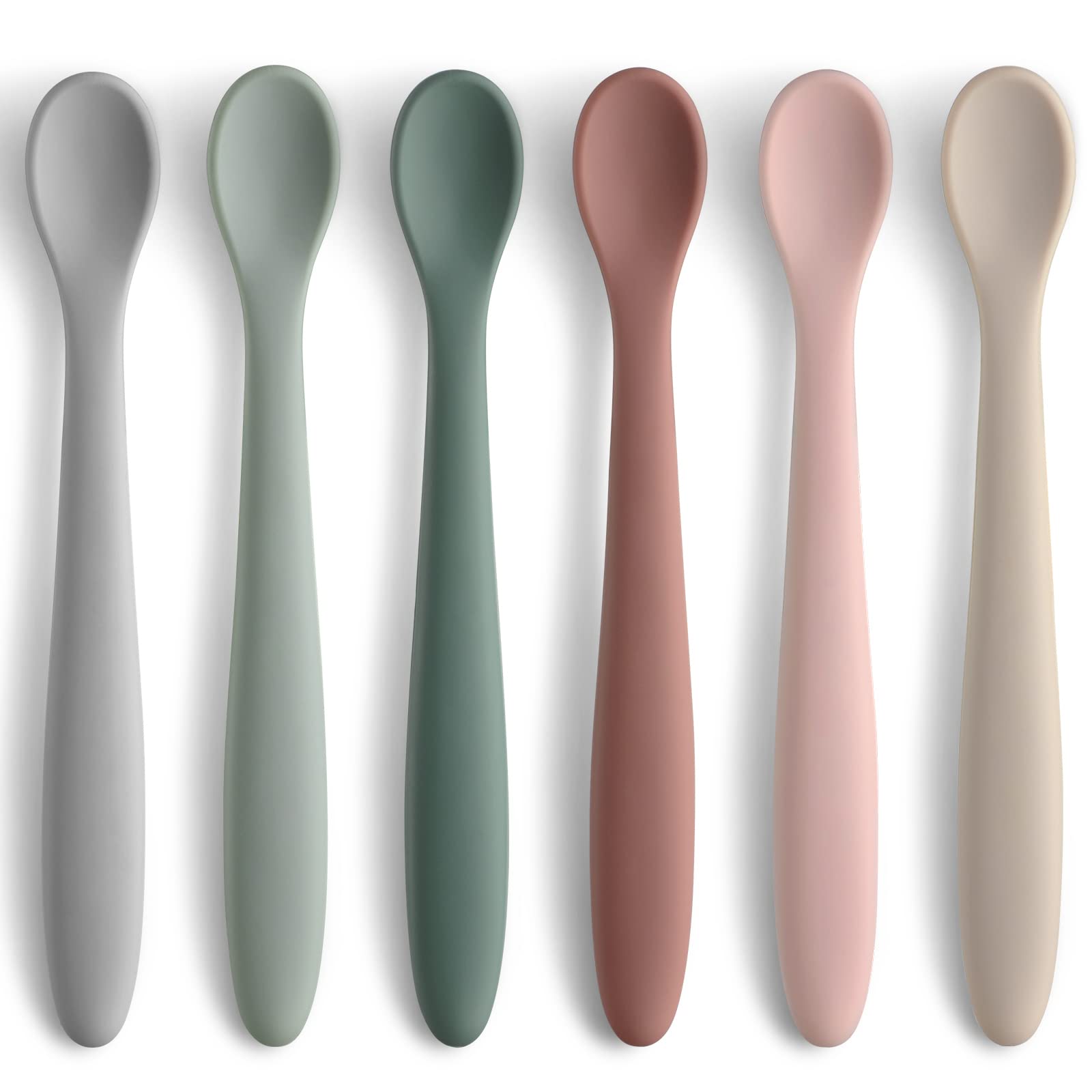 six piece silicone baby feeding spoons set for infants