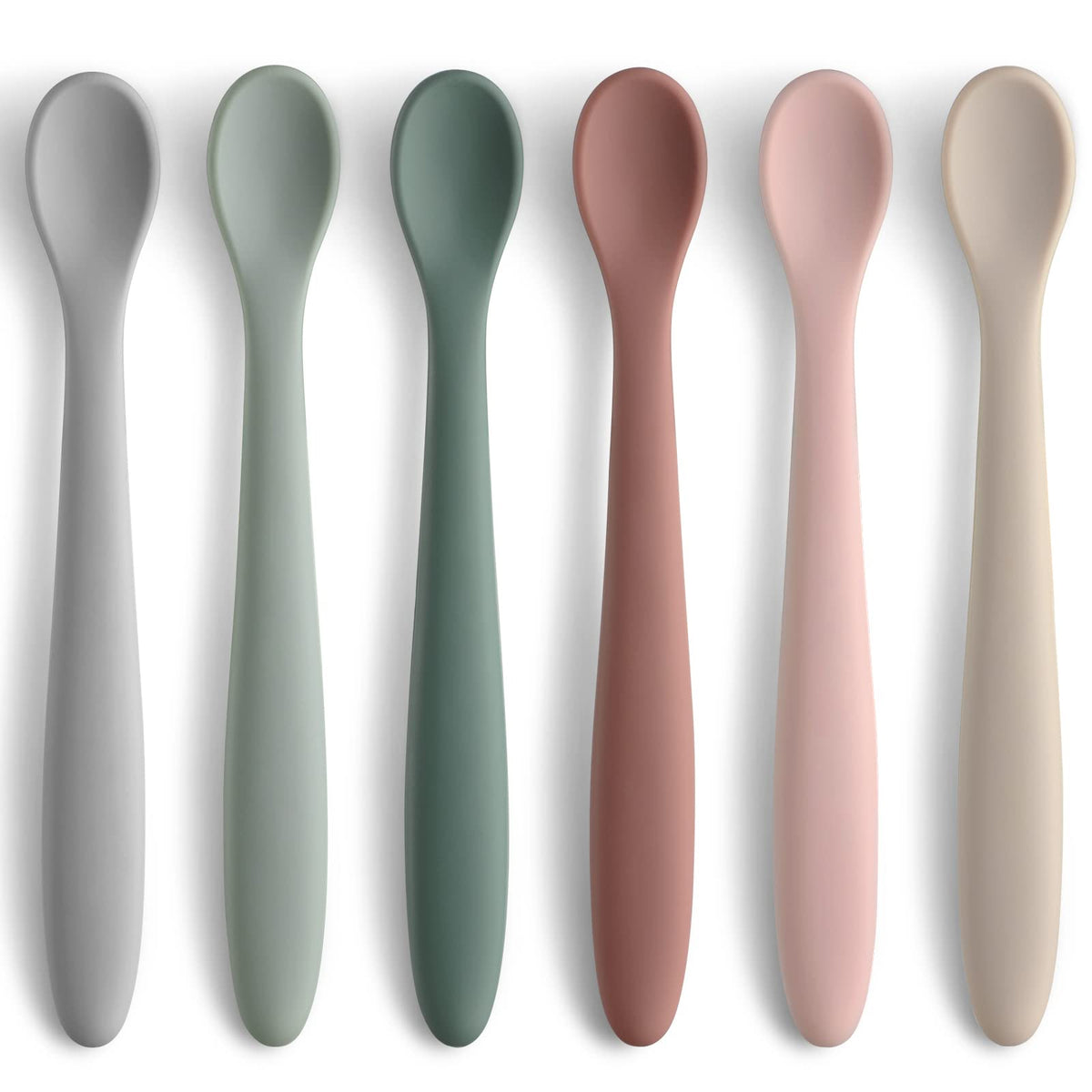 six piece silicone baby feeding spoons set for infants