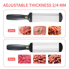 Non-slip suction base stabilizes the manual slicer during use