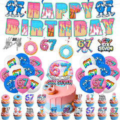 Banner for Six Seven Birthday Party Decorations Set
