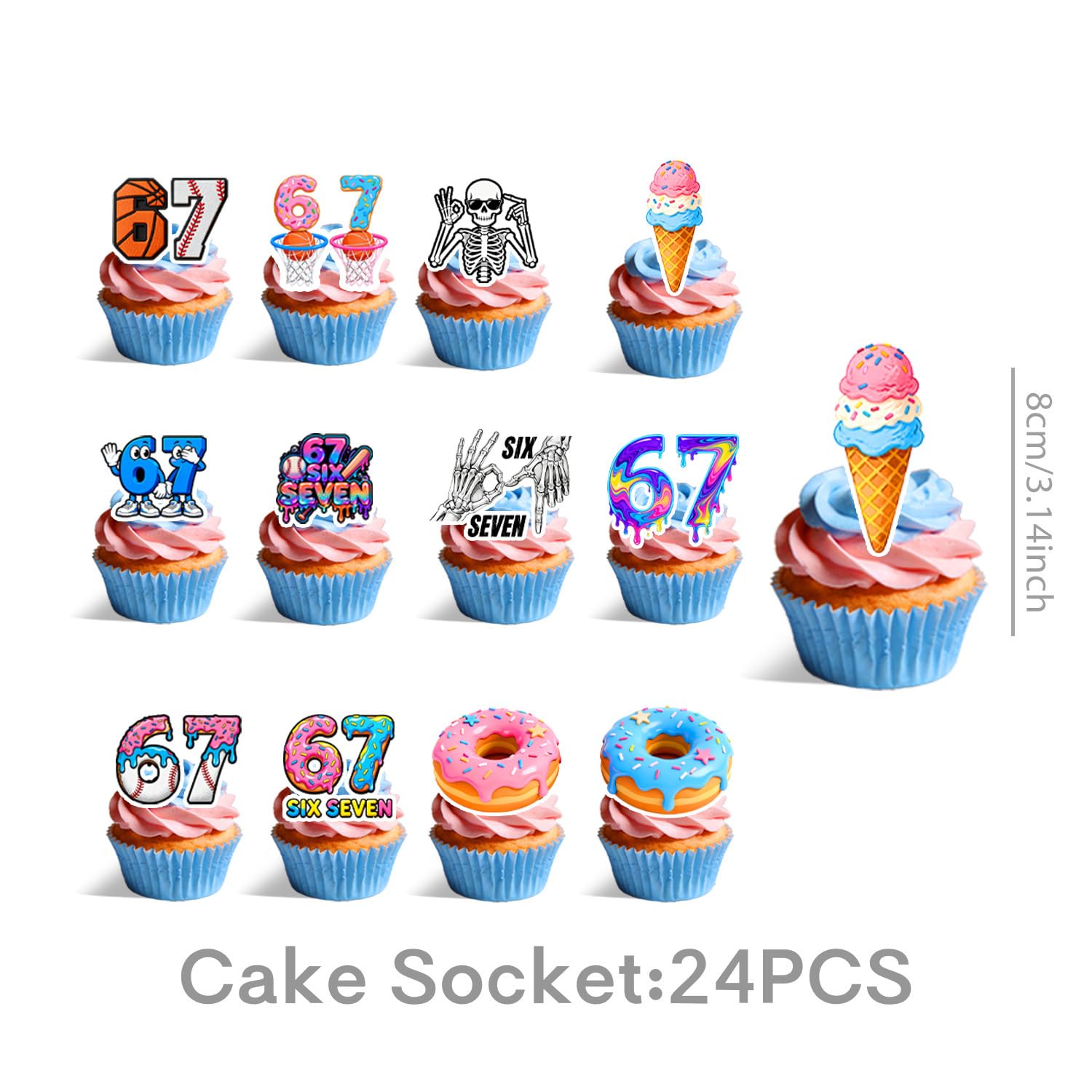 Meme themed Six Seven design elements