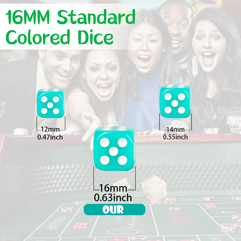 Six sided opaque colored dice for easy rolling