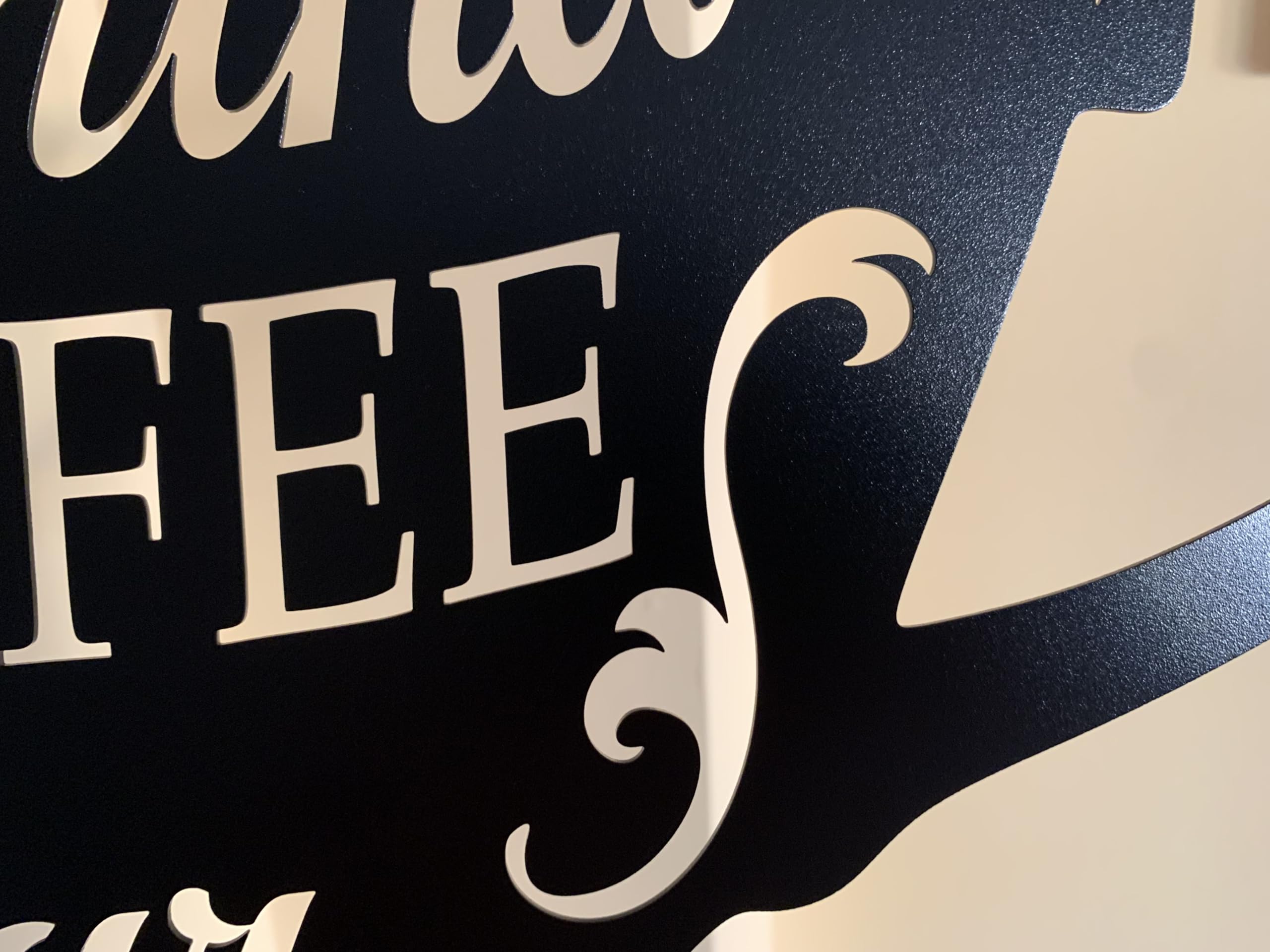 Indoor outdoor metal sign available in multiple colors