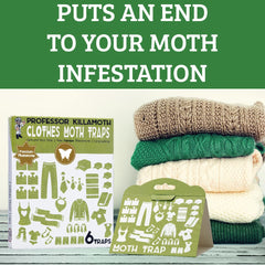 Six sticky glue traps for clothes moth protection