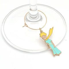Six enamel wine glass charms gift box packaging