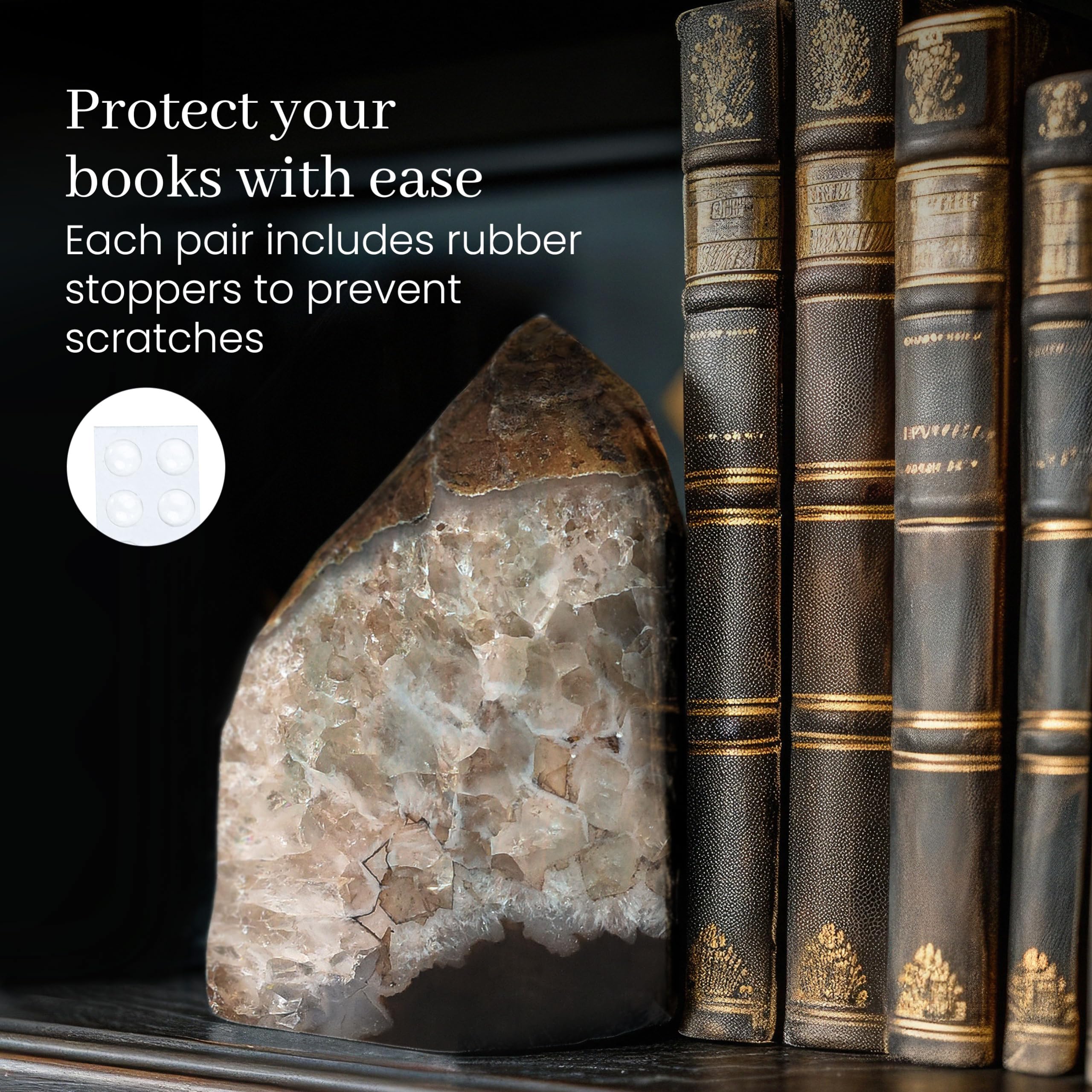 Brazilian agate bookends showcasing earthy hues