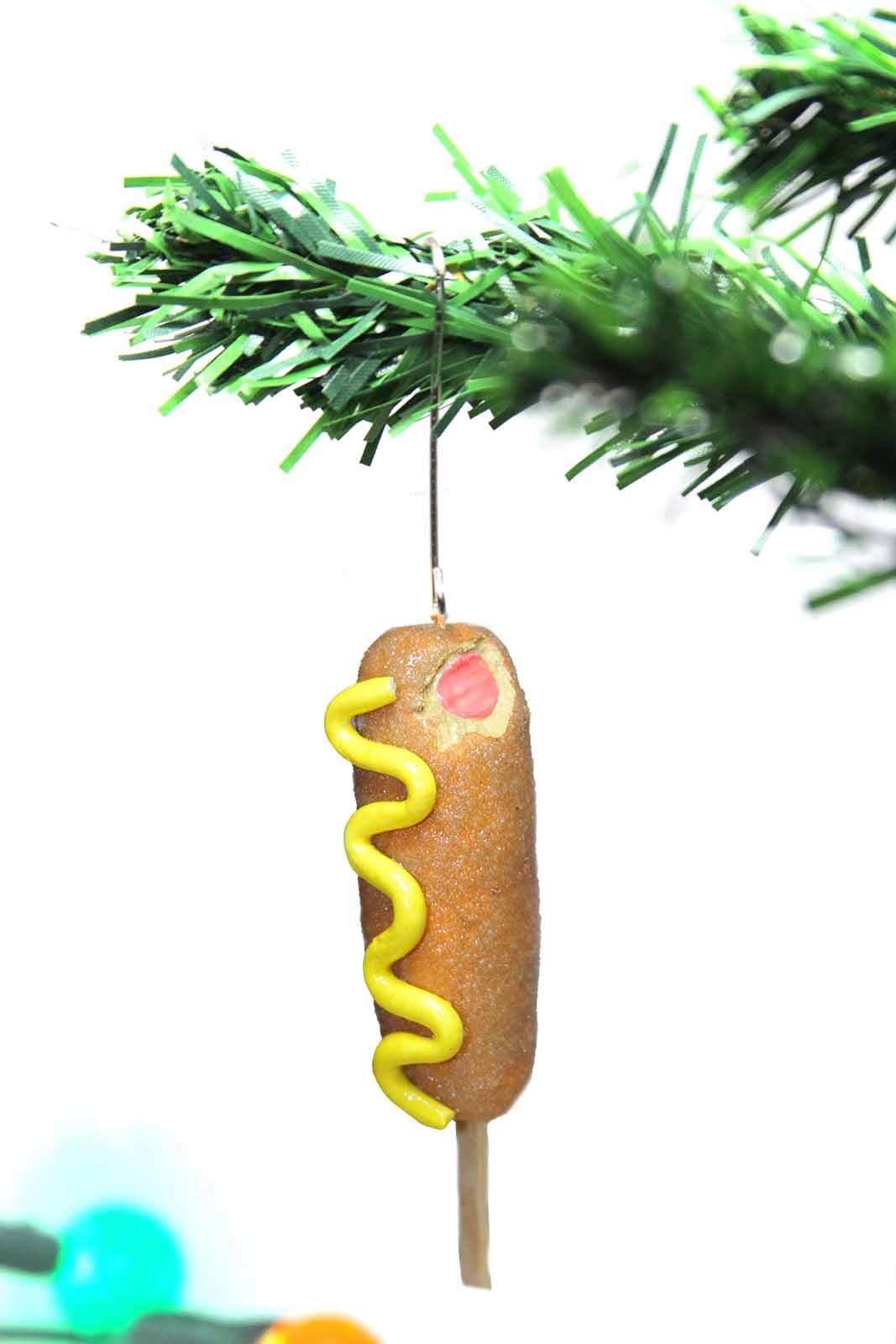3.5 inch size corndog ornament for holiday display