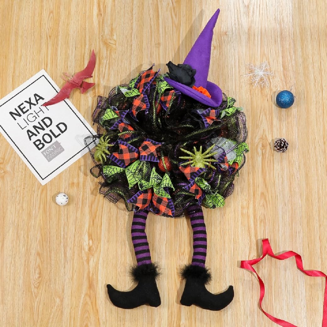 Outdoor Halloween front door wreath for porch
