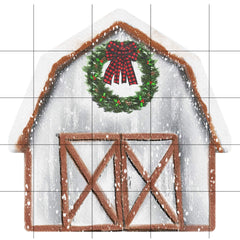 3.75 x 3.75 inch ornament with white ribbon hanging
