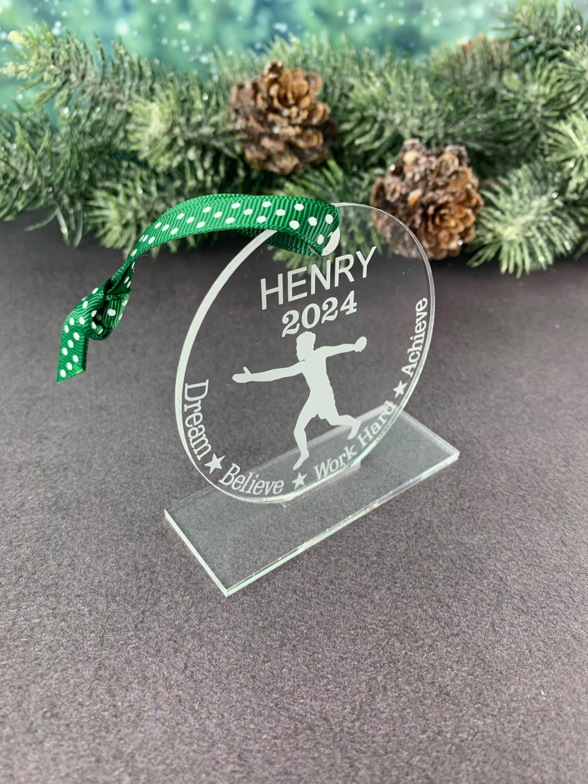 3x3 clear acrylic discus ornament image