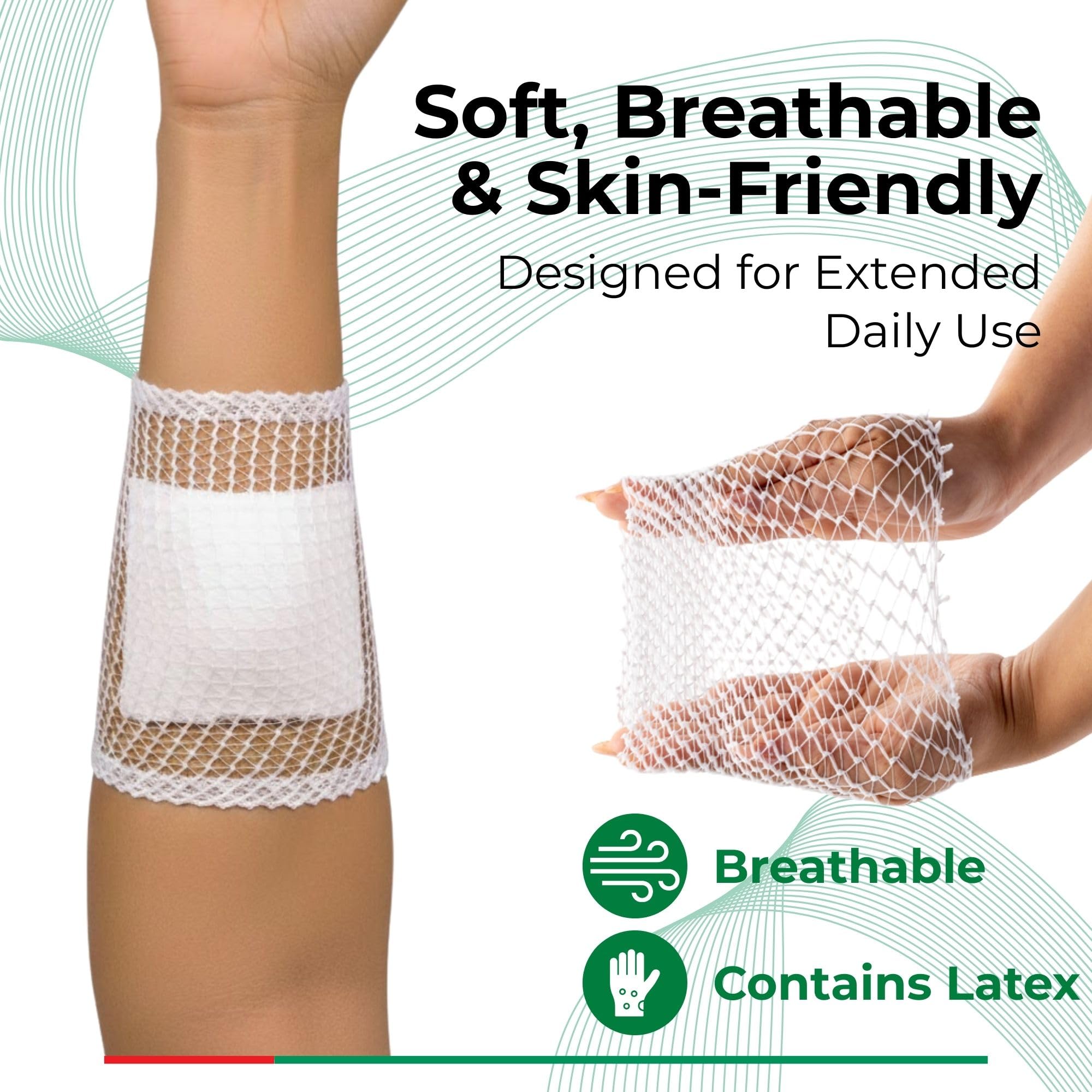 65 cm wide tubular bandage unrolled for fitting