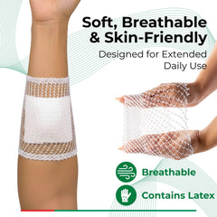 65 cm wide tubular bandage unrolled for fitting