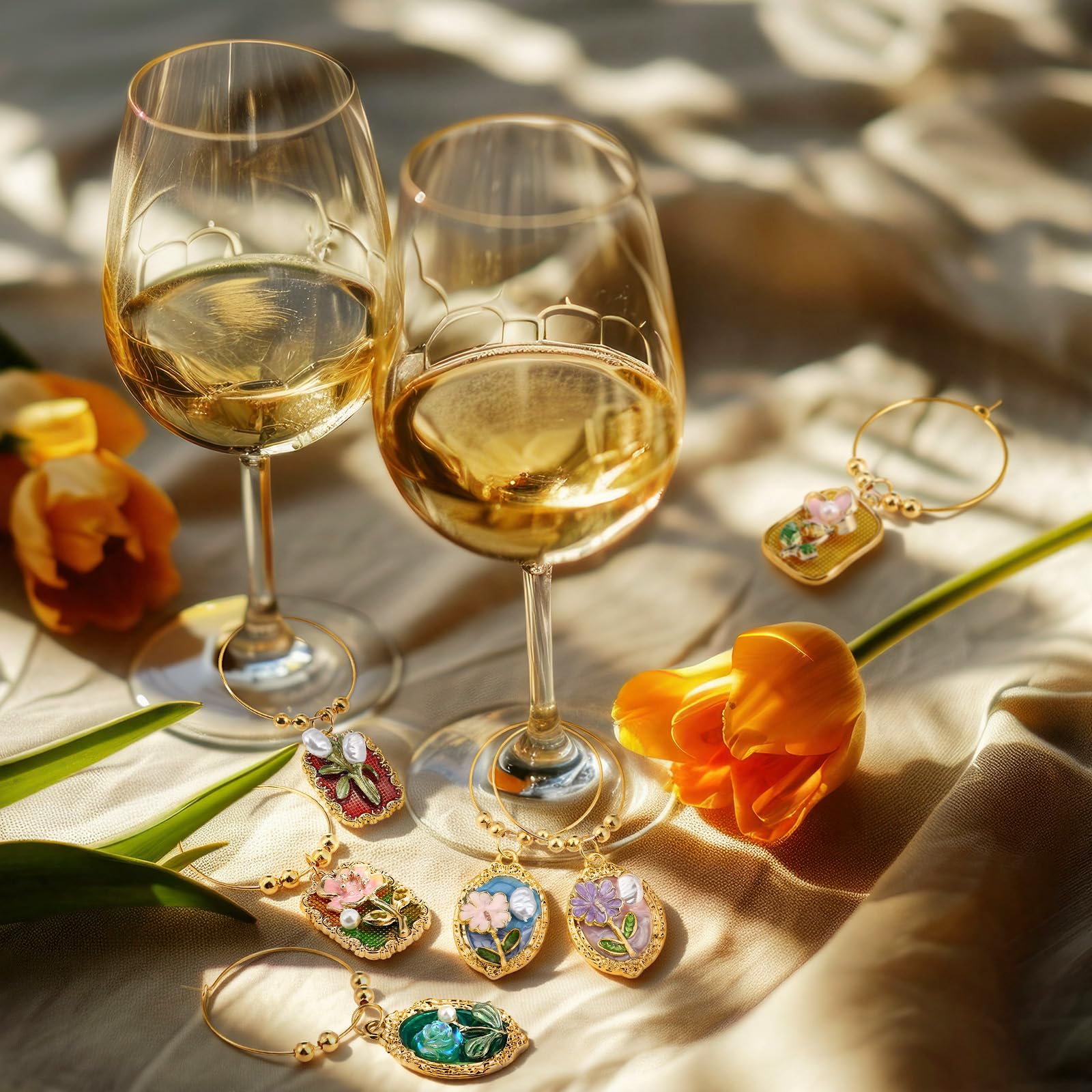 Easy DIY clasp design for attaching charms to wine glasses
