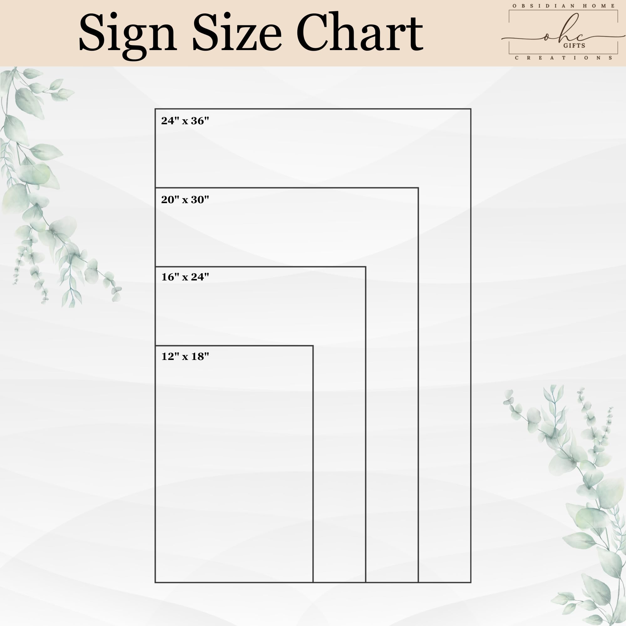 Sizes 12x18 18x24 20x30 24x36 wedding sign options