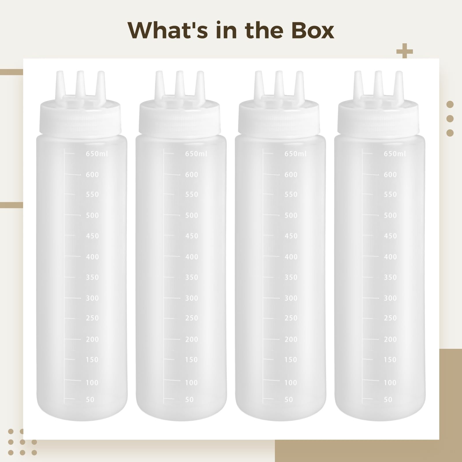 Ketchup honey syrup bottle set with precision markings