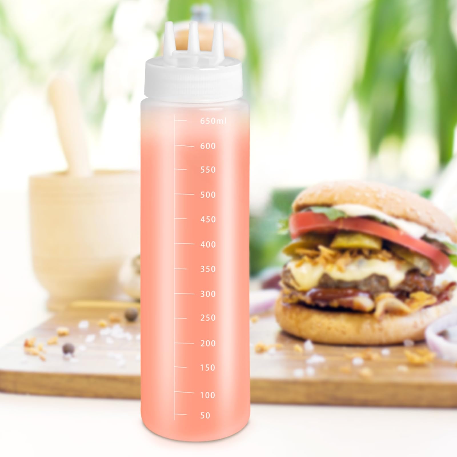 Skdqiee sauce bottle set tri-cone nozzle