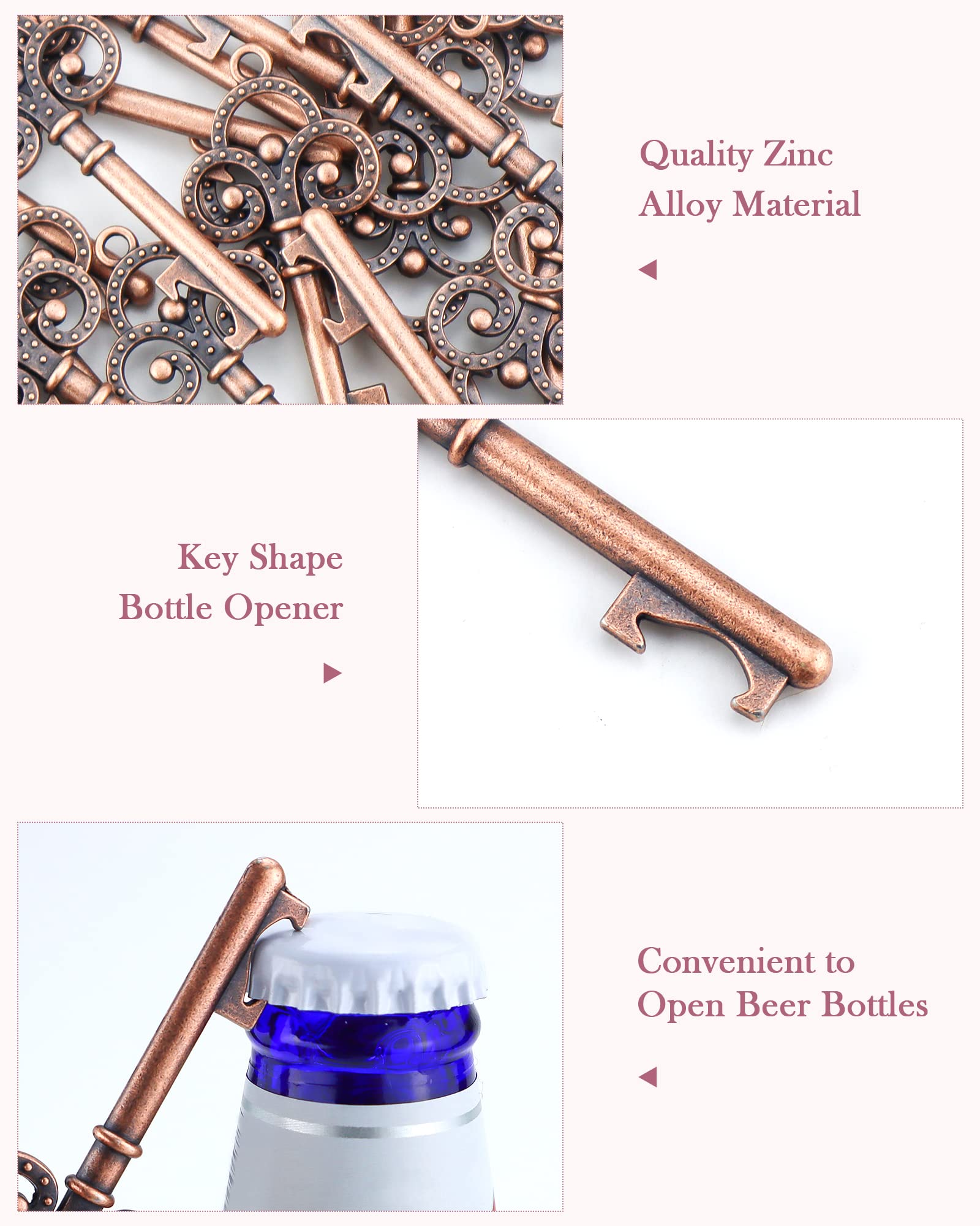 Brown kraft tag cards for wedding key bottle openers