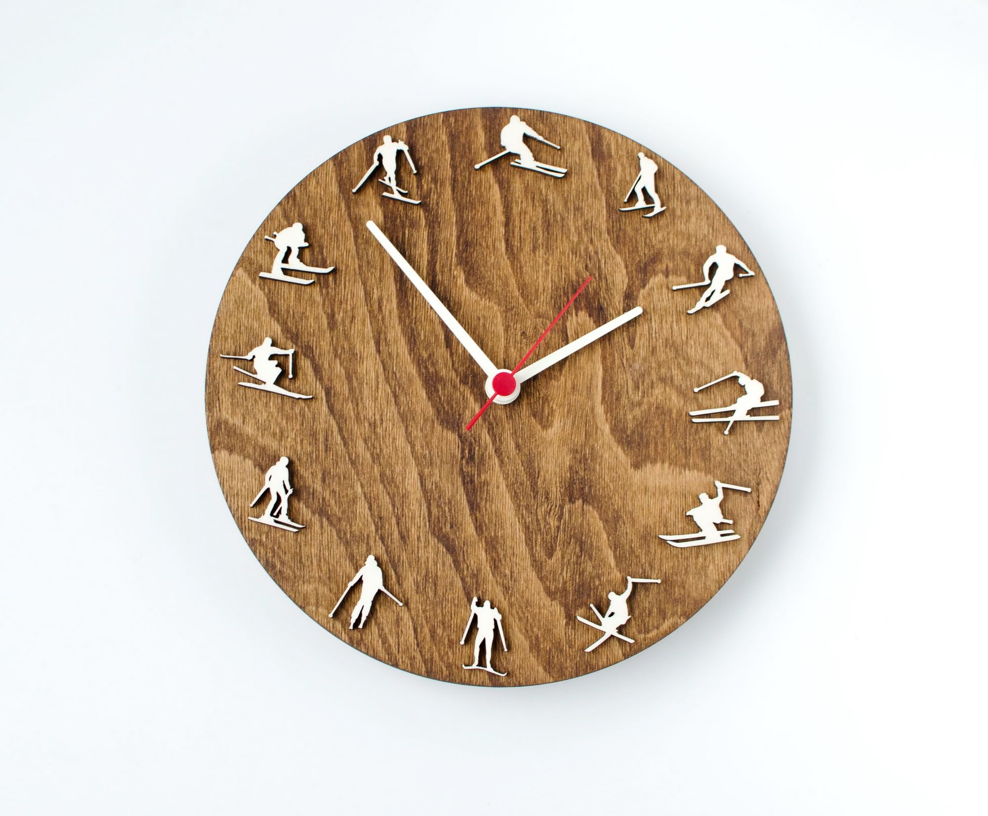 Ski lovers wall clock decorative design