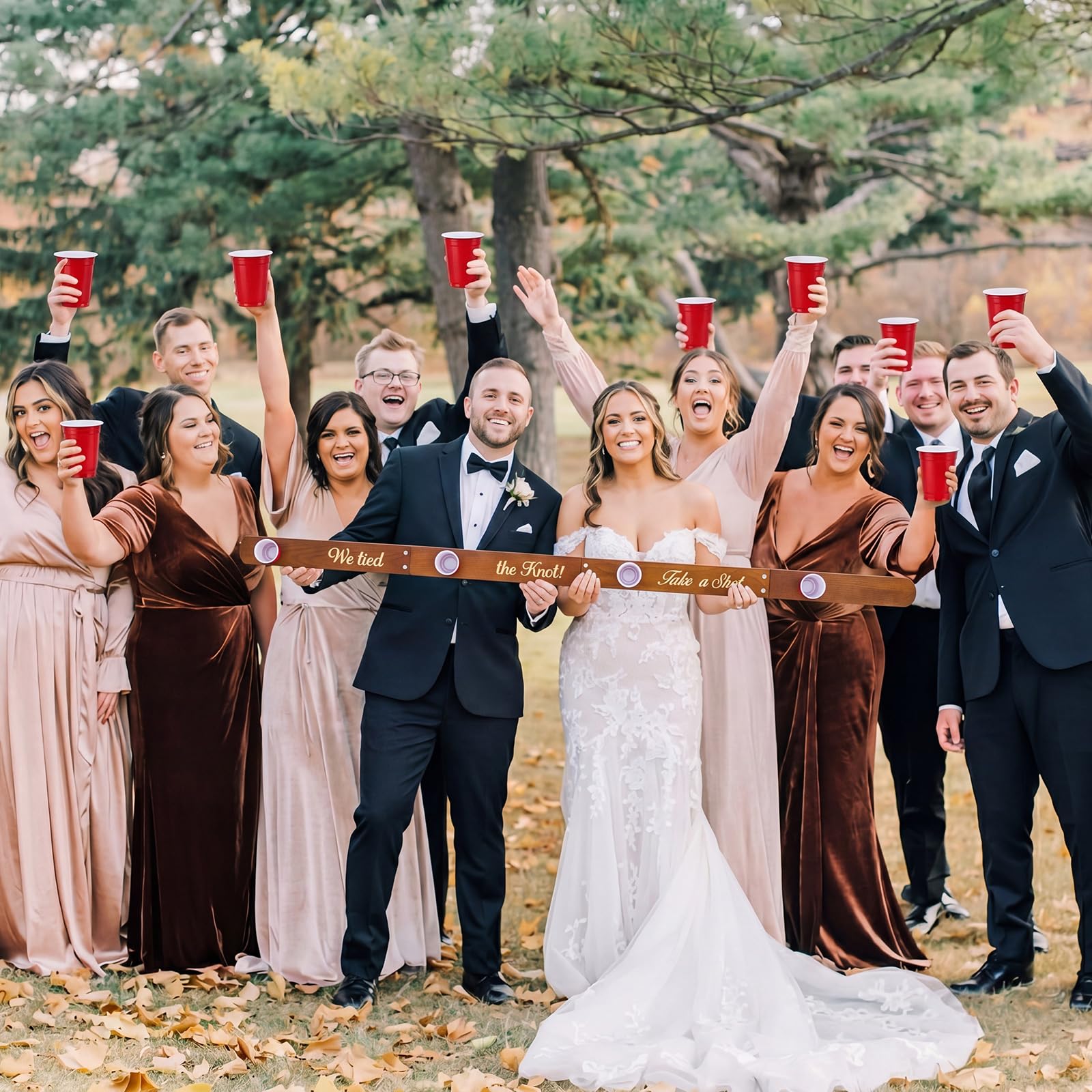 50 red plastic cups included with Shot Board set