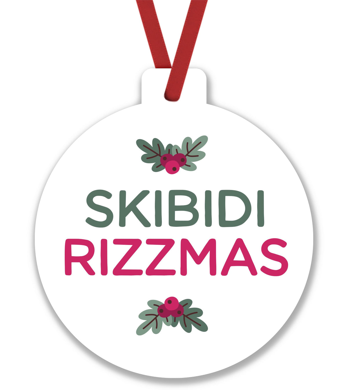 Skibidi Rizz mas Teenage Meme Christmas Ornament 2025 double sided on tree