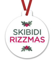 Skibidi Rizz mas Teenage Meme Christmas Ornament 2025 double sided on tree
