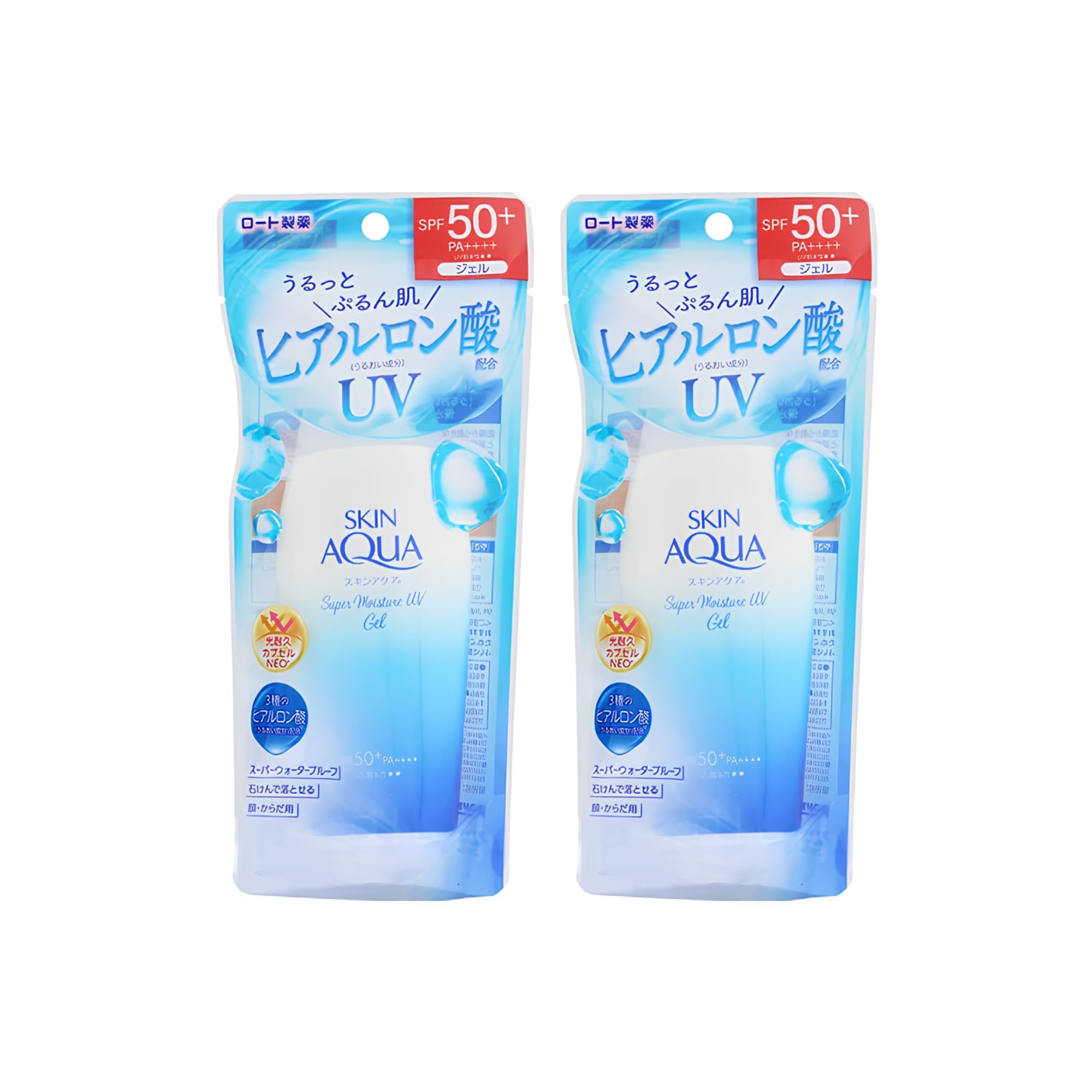 Hydrating sunscreen gel with three hyaluronic acid types and collagen