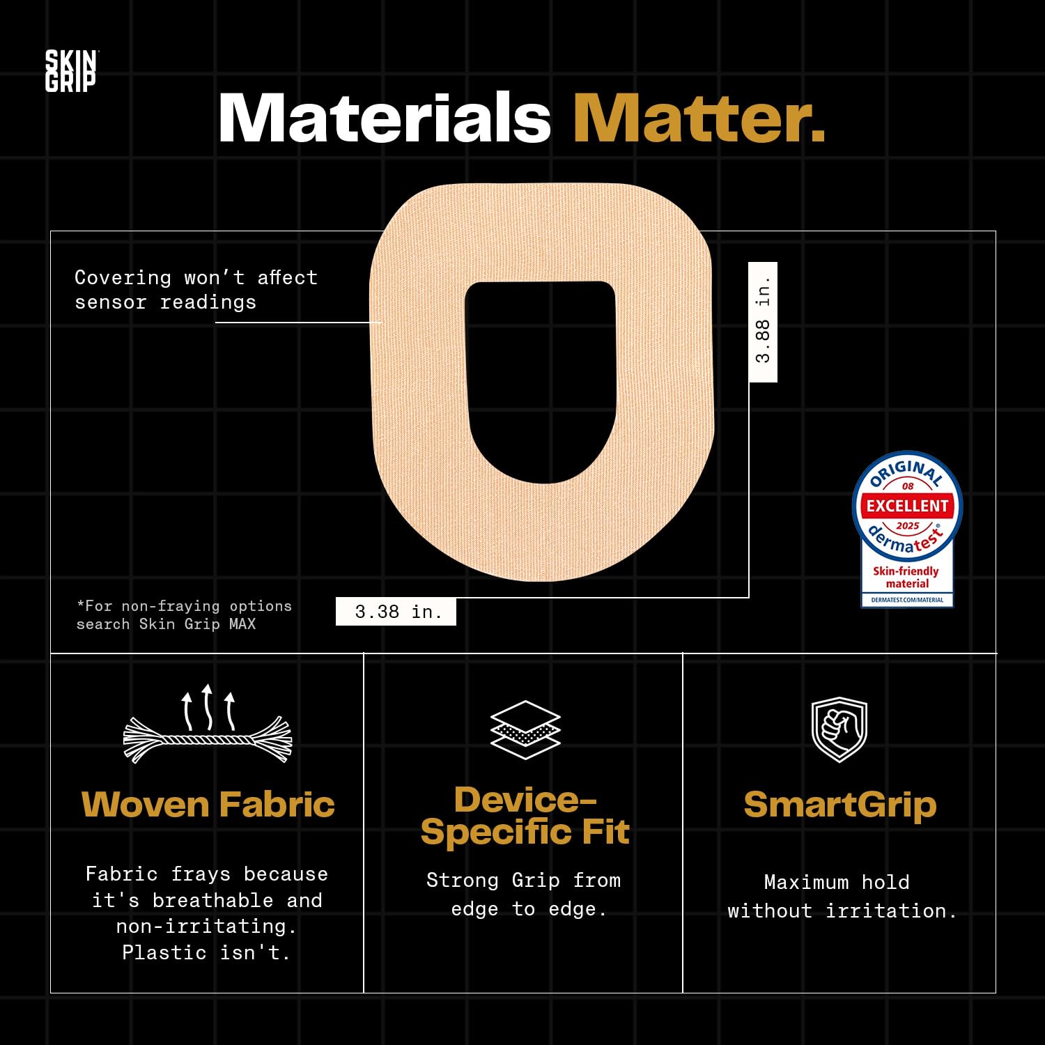 4-way stretch adhesive patch for Omnipod installation and wear