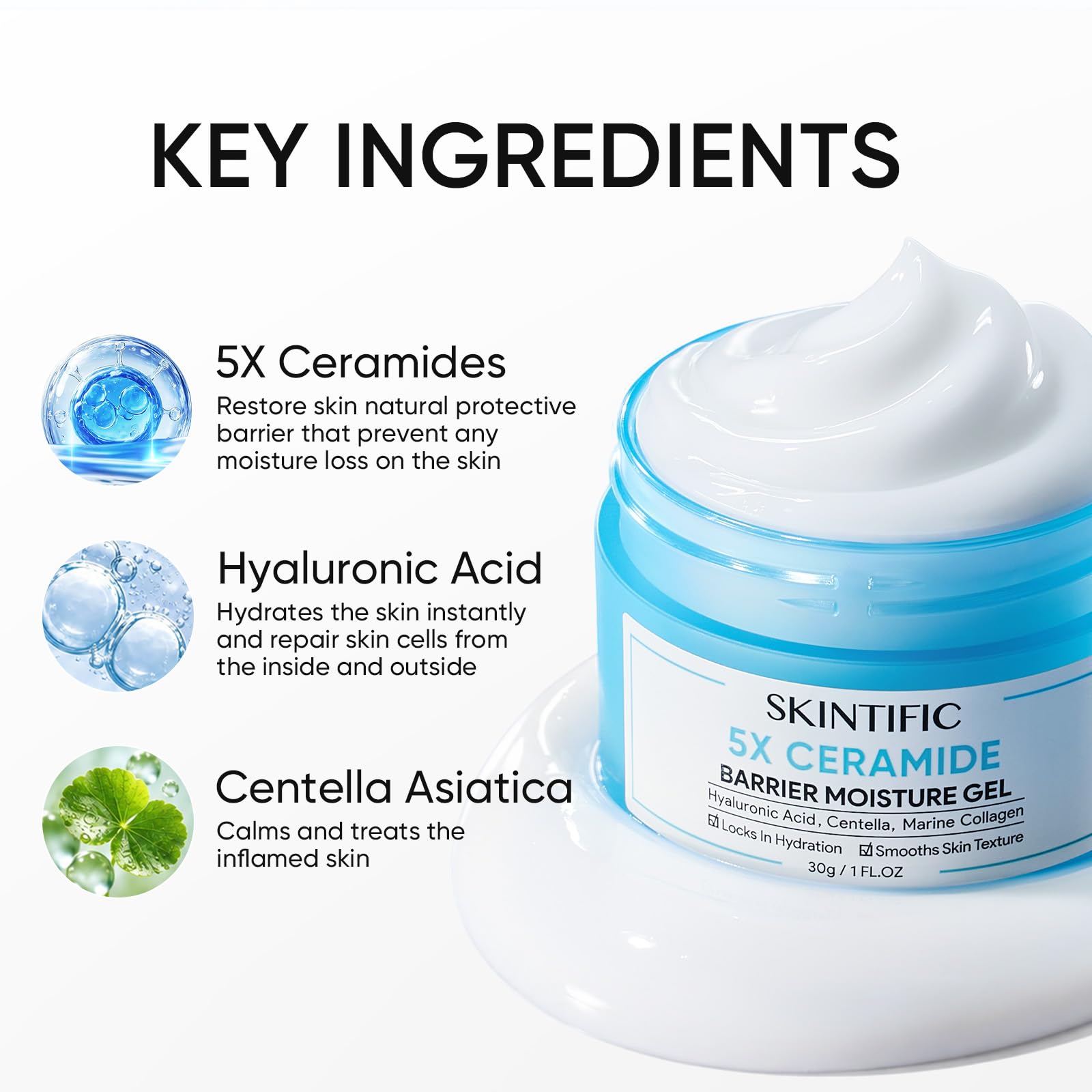 Moisturizer with Hyaluronic Acid and Marine Collagen for hydration