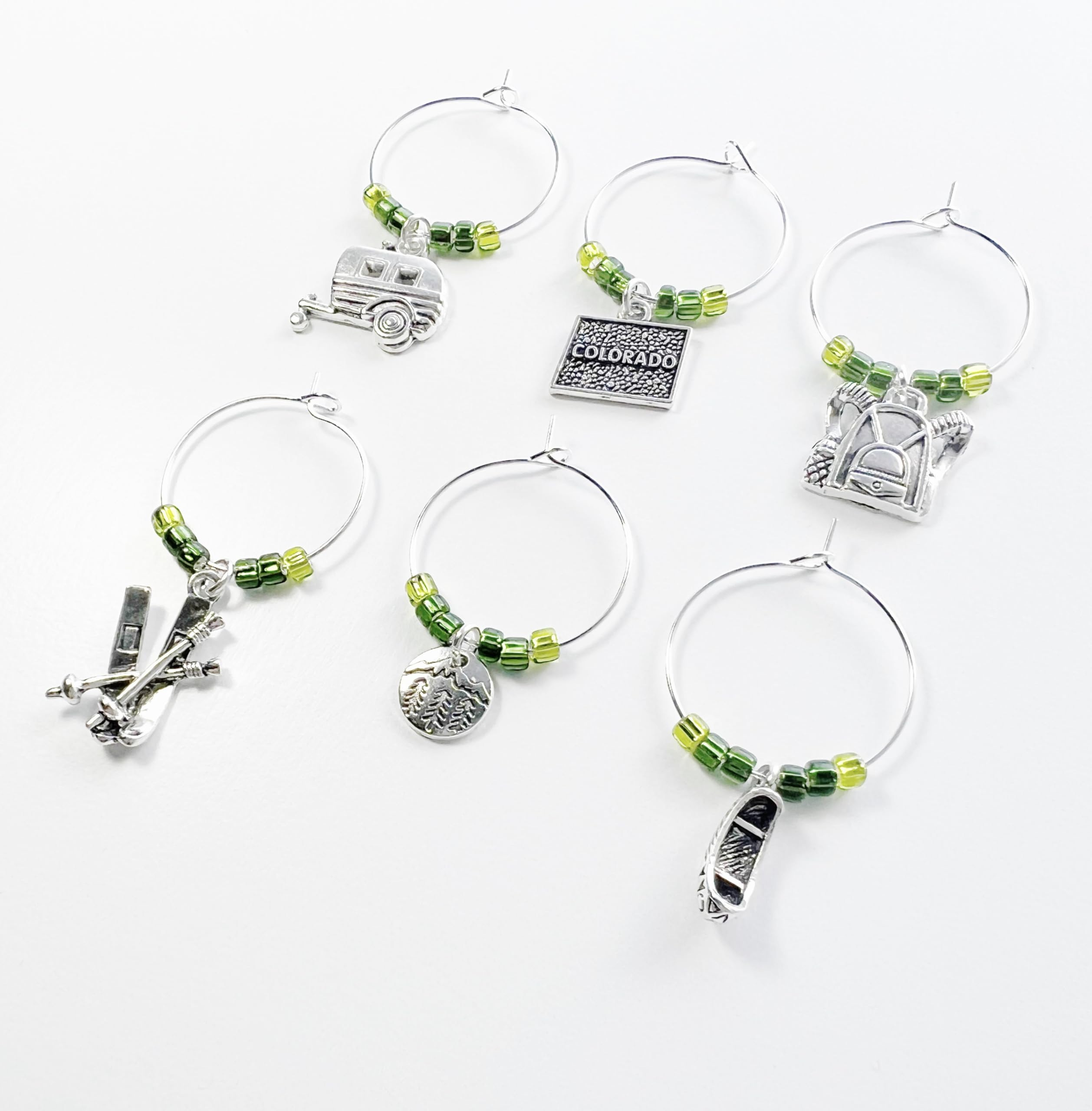 Skis design charm for glass markers