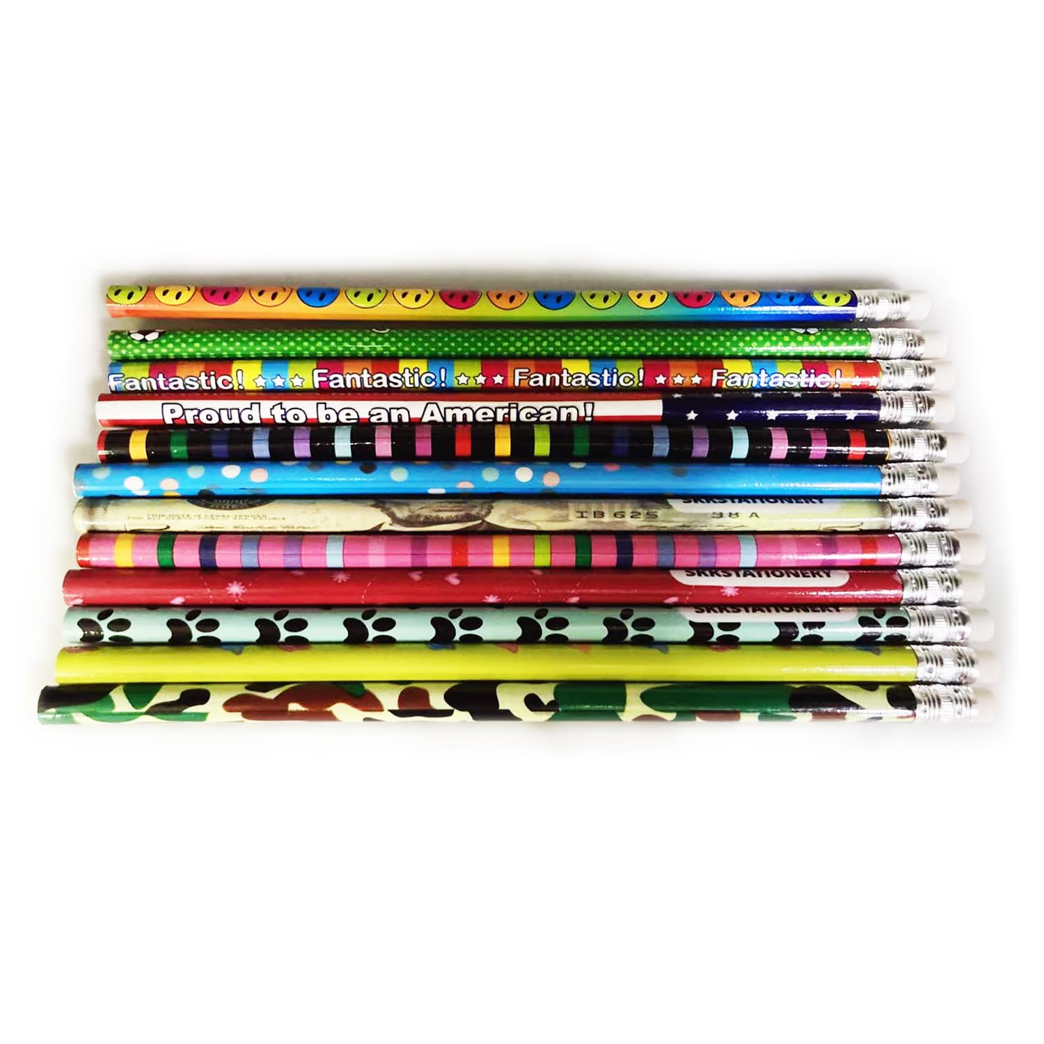 12 color pencil pack with eraser tops SKKSTATIONERY