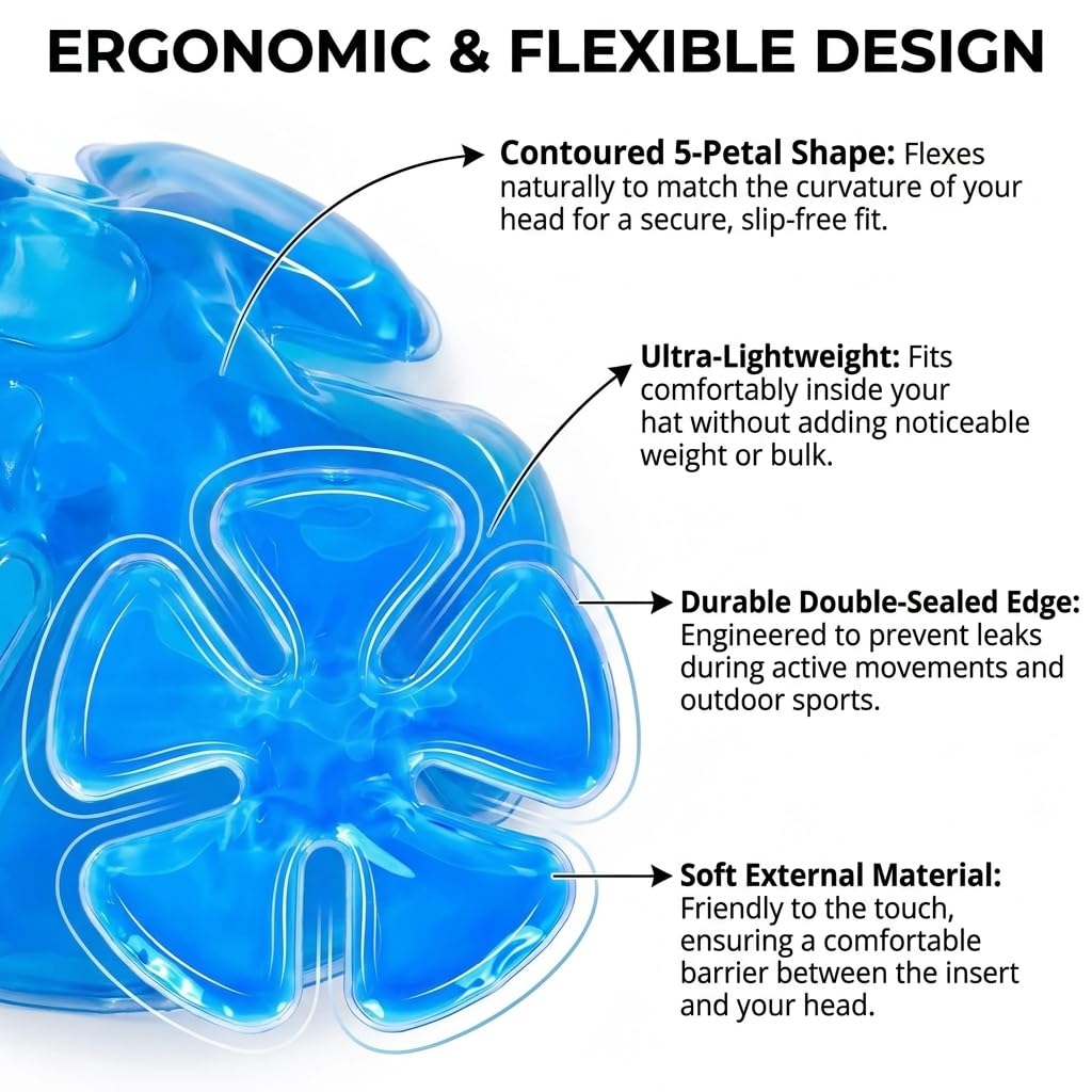 Sleep aid cooling pad inside helmet for rest