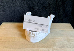 Skull jaw mandible phone holder on desk