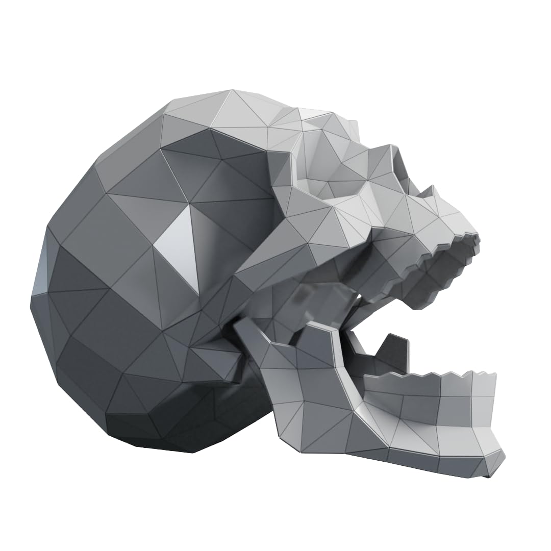 Illustrated instructions for skull papercraft assembly image
